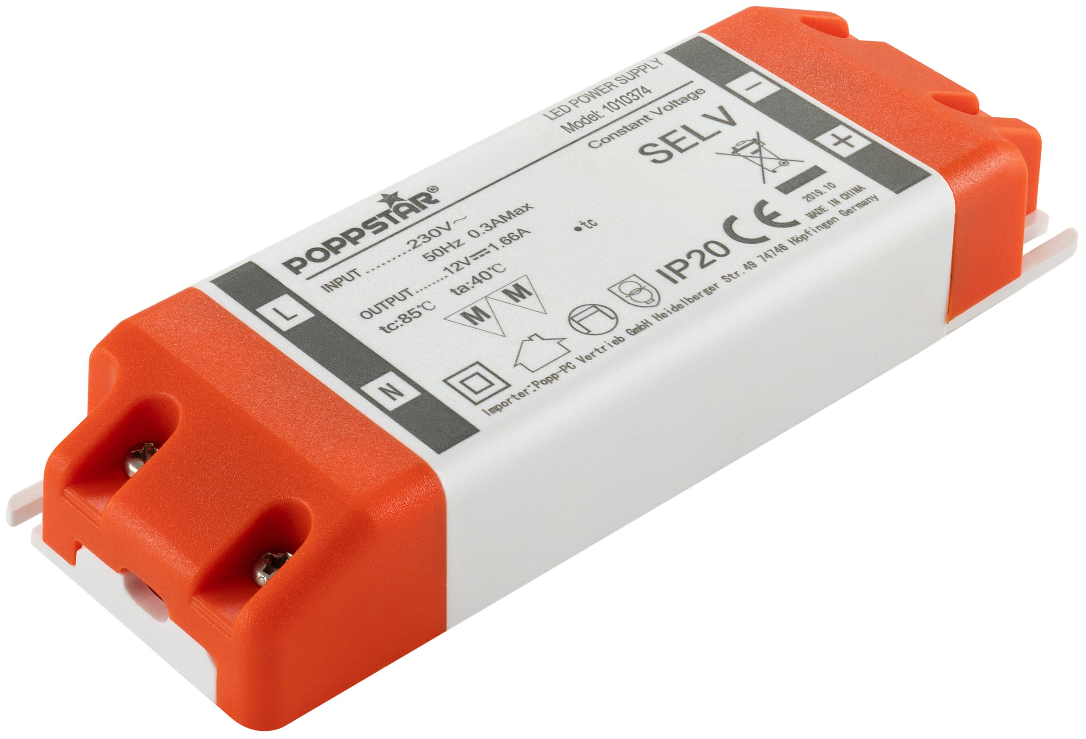 LED Transformator 230V AC / 12V DC 1,66A LED Trafo