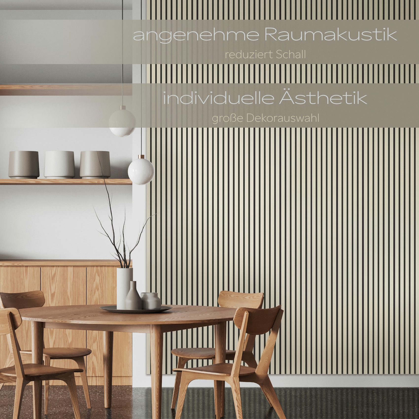 Hexim Wanddekoobjekt AP01 (Akustikpaneele 278x60cm Holz Comfort - flexible Holzpaneele Platten Lamellenwand MDF Wandpaneele Lamellenverkleidung Wandverkleidung schalldämmend 1.67m² Palomino)