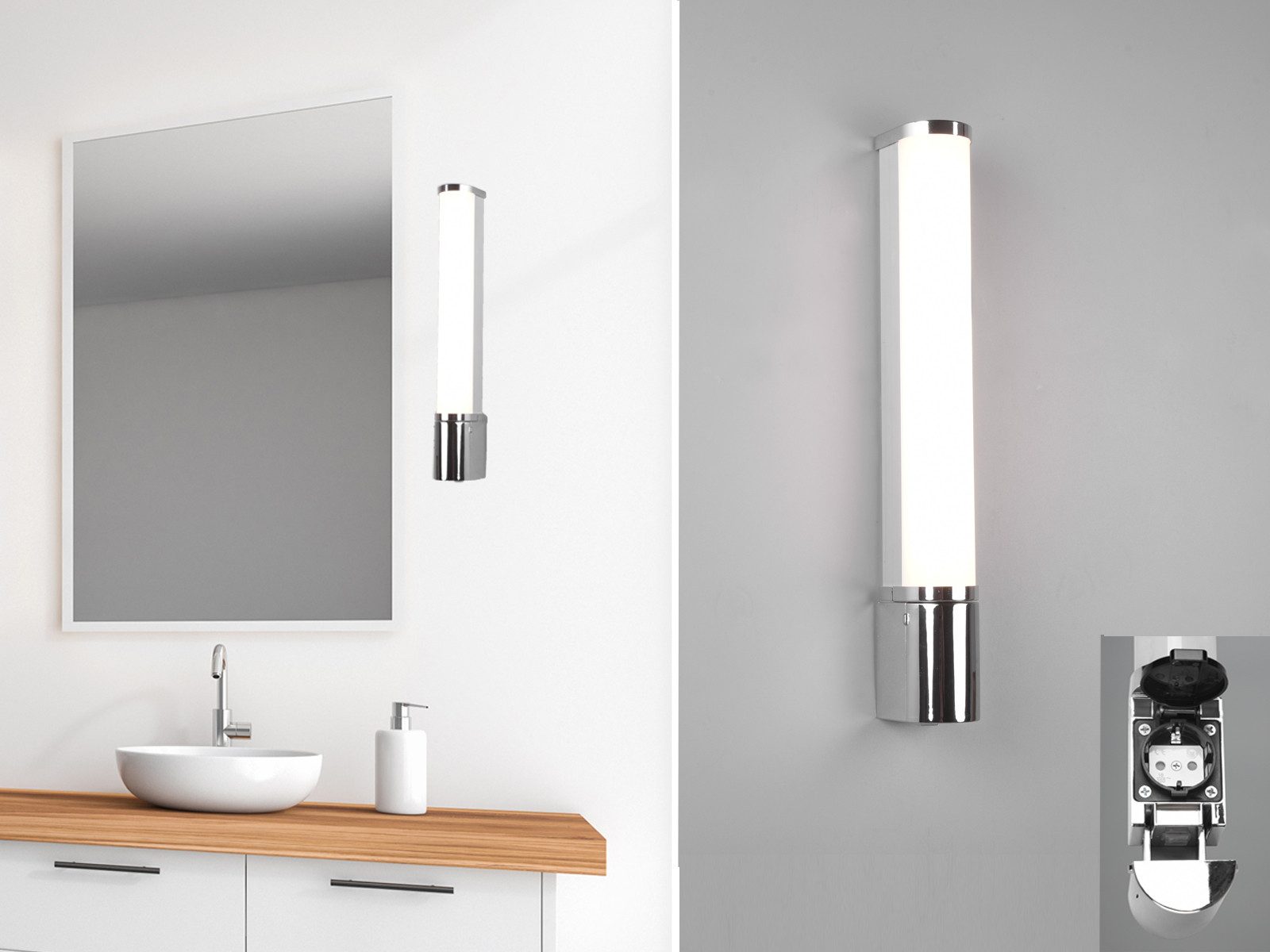 TRIO Leuchten LED Wandleuchte, LED fest integriert, Warmweiß, Flache Badlam günstig online kaufen