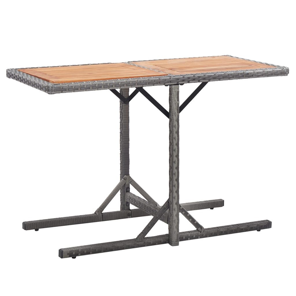 vidaXL Gartentisch Gartentisch Anthrazit Poly Rattan und Massivholz (1-St)