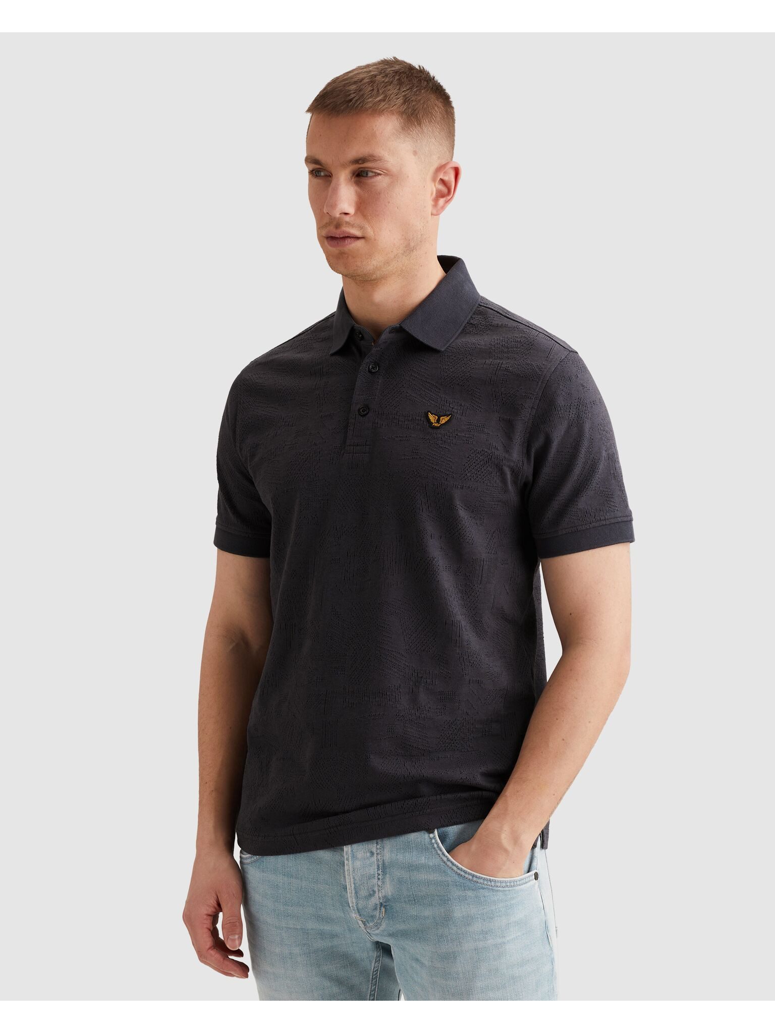 PME LEGEND Poloshirt polo jacquard jersey mit Logo Stickerei