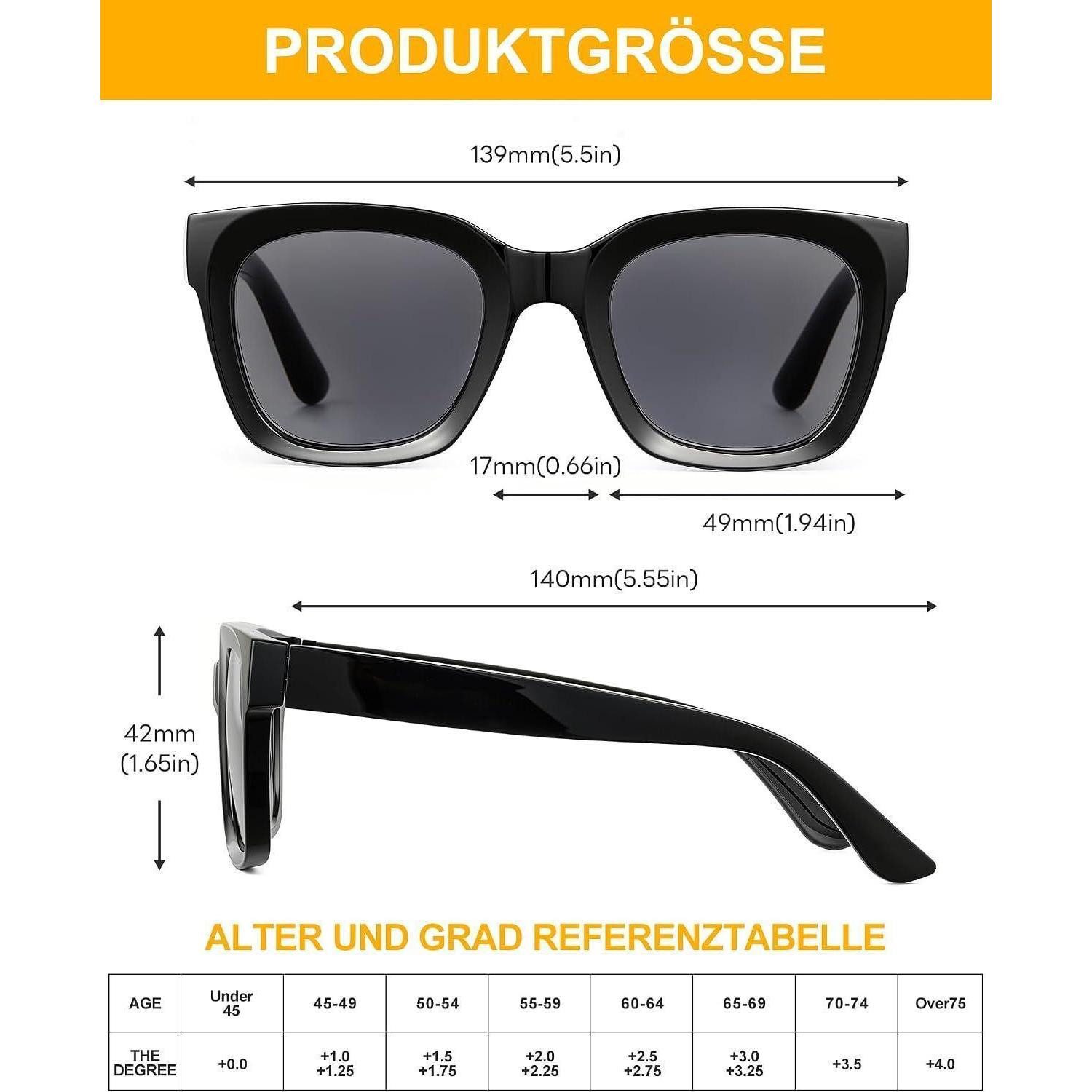 LuxusKollektion Sonnenbrille Sonnenlesebrille Damen Vollglas Mixcolor 1.0x