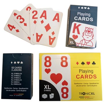 TronicXL Spielesammlung, 2 Stück Kartenspiel Spielkarten mit großen XL XXL Zeichen für Senioren