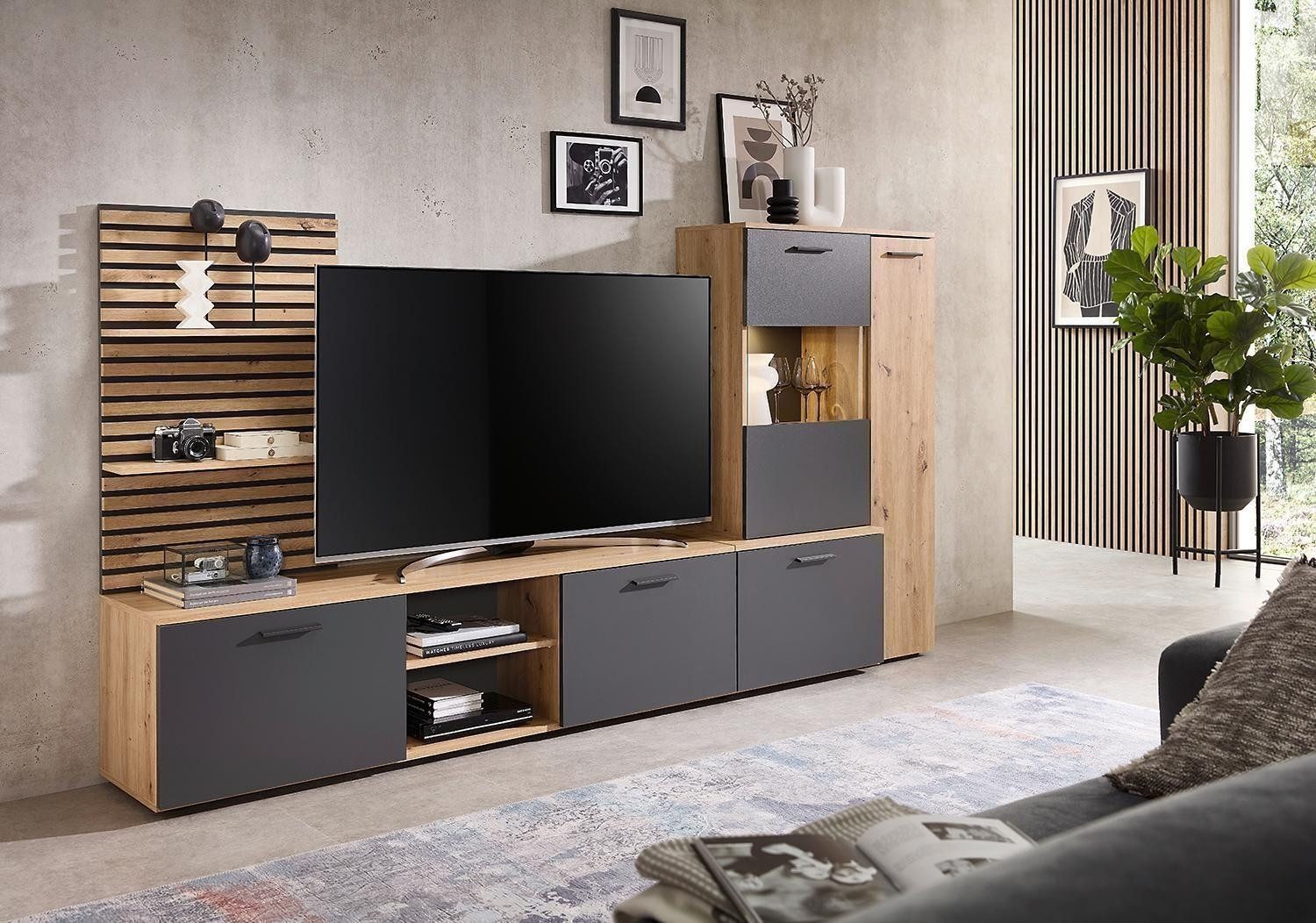 HBZ Meble Wohnwand HEATHROW, 4-teilig, Artisan günstig online kaufen