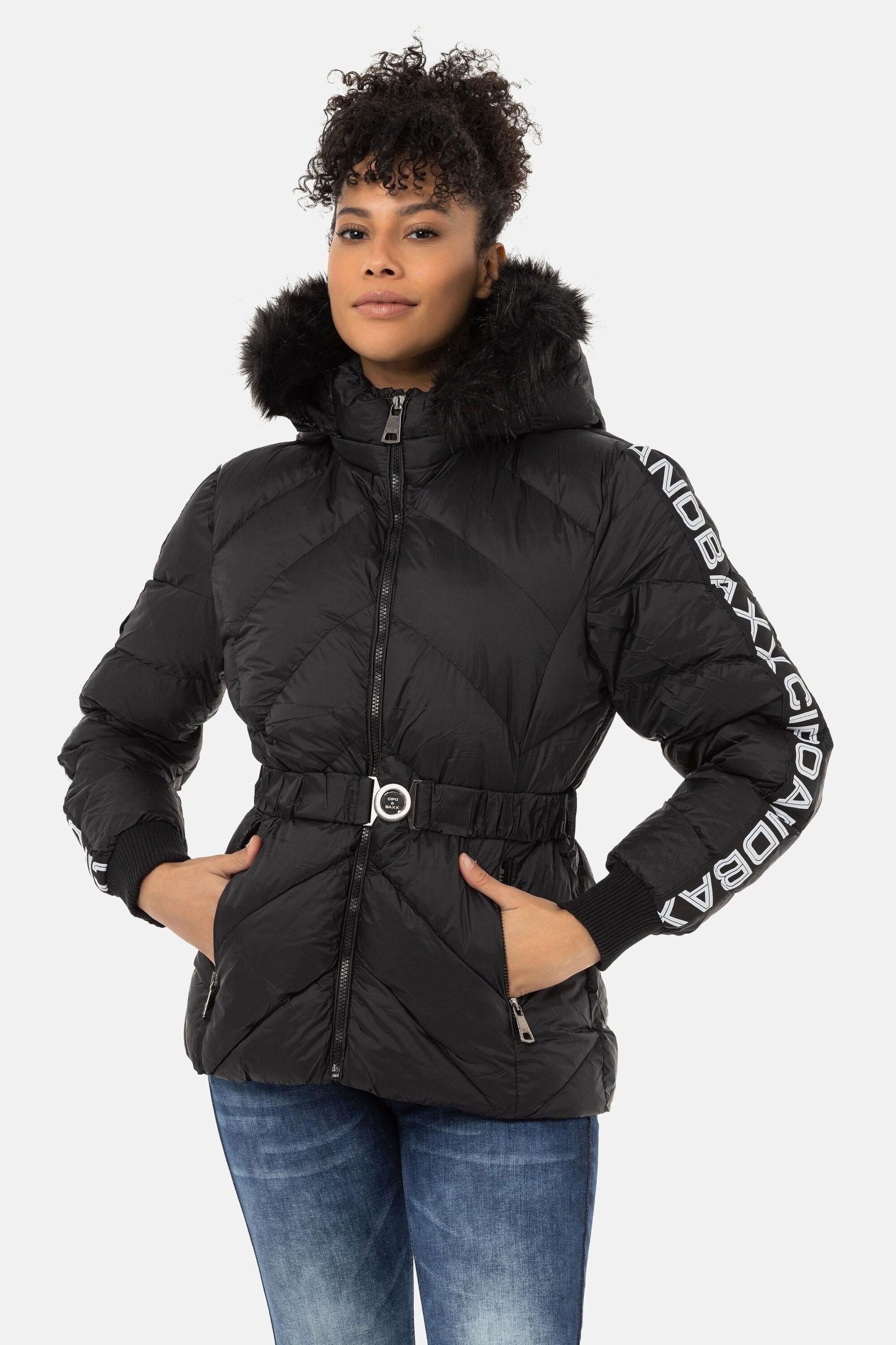 Cipo & Baxx Winterjacke Jacken mit Gürtel, WM133