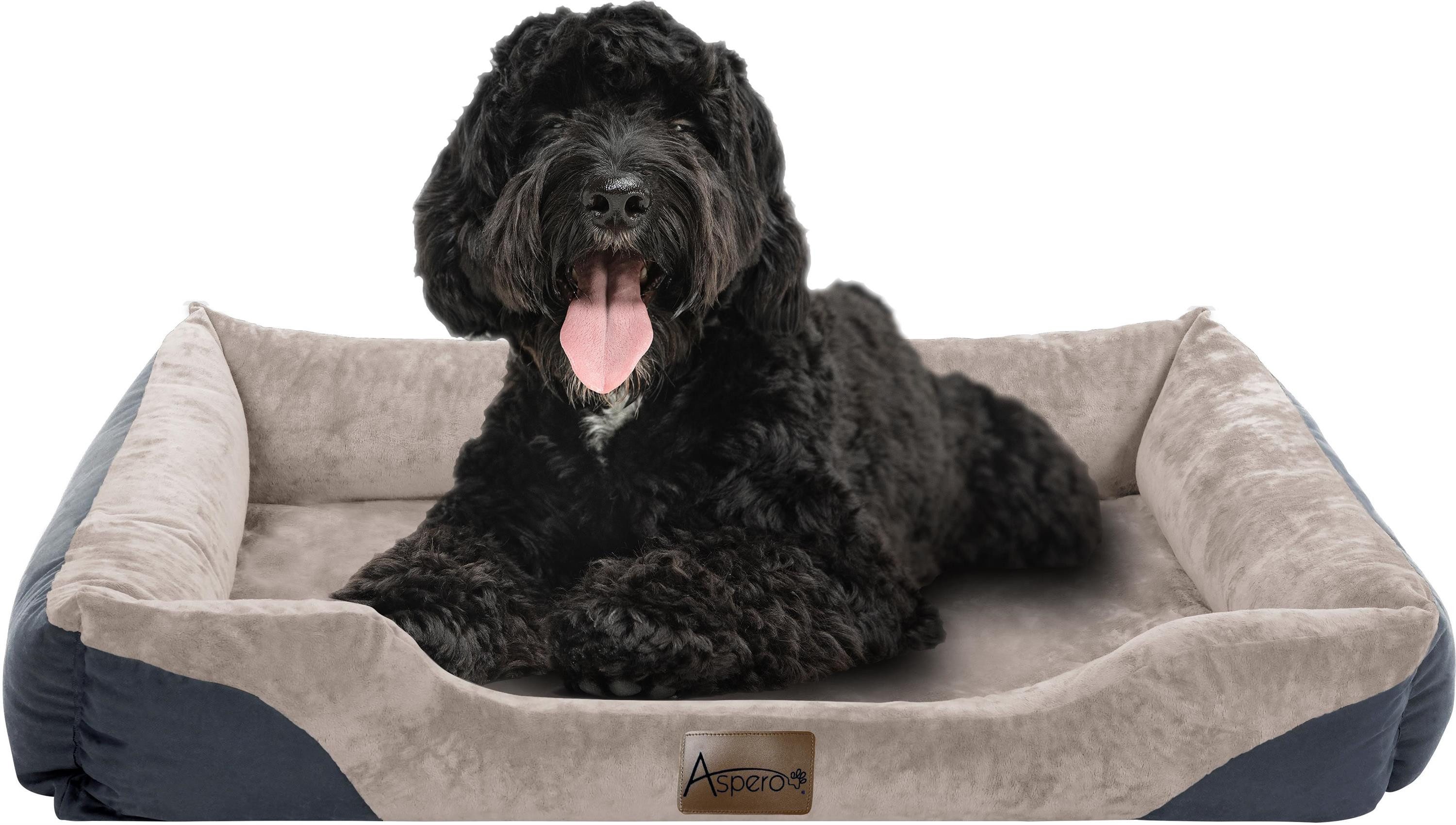 Aspero Tierbett Hundebett für kleine, mittelgroße und große Hunde, 50 % Baumwolle, 50 % Polyester, Premium Hundekissen mit abnehmbarem Bezug