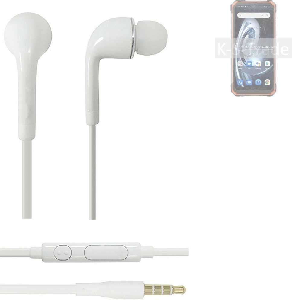 (Kopfhörer Lautstärkeregler K-S-Trade weiß Headset u Blackview BV7100 mit 3,5mm) In-Ear-Kopfhörer Mikrofon für