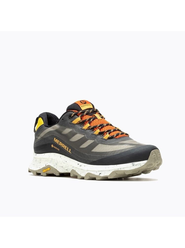 Trail-Laufschuhe Moab Speed GTX (wasserdicht) beige/schwarz Herren Wanderschuh