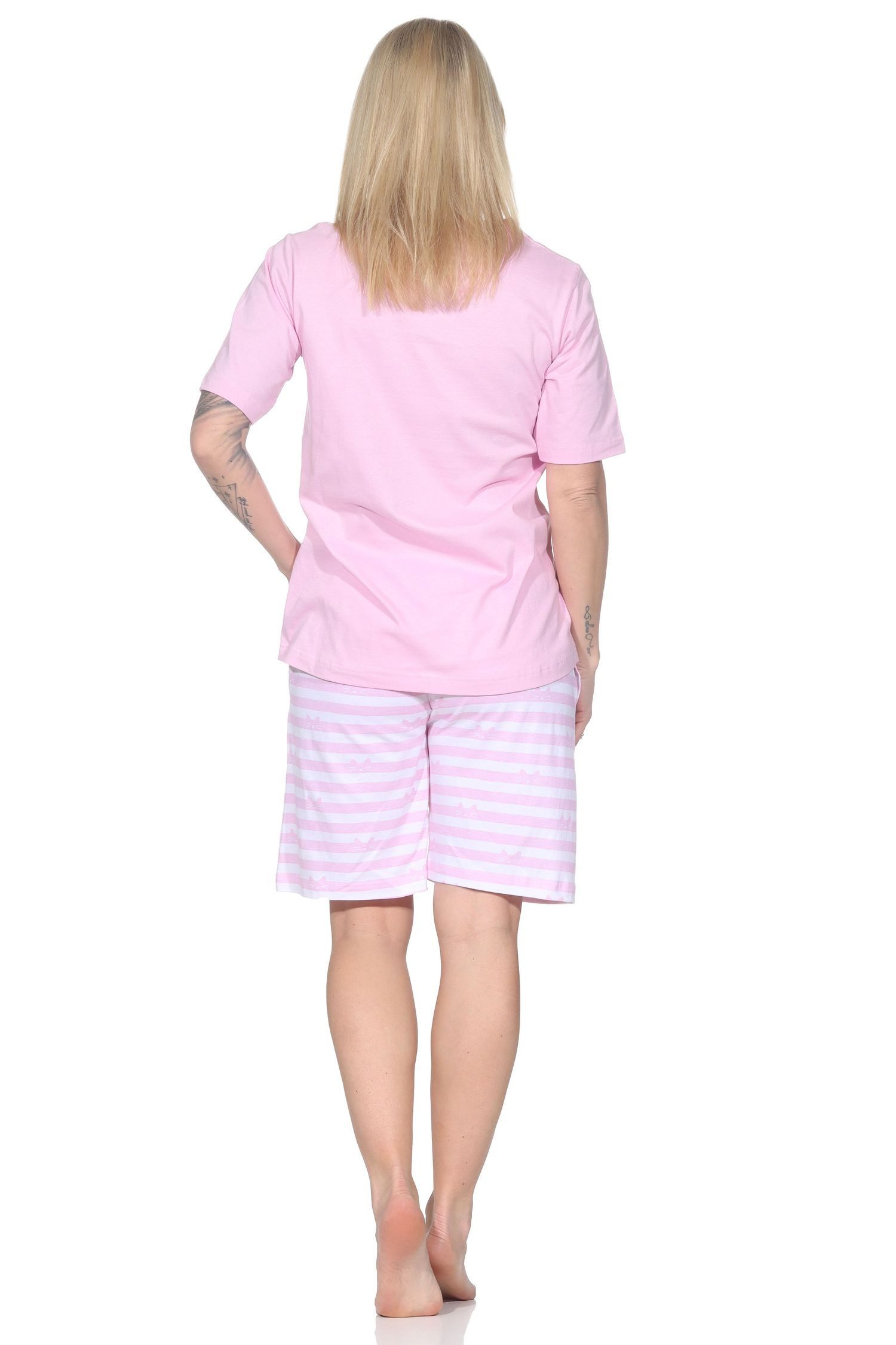 Normann Pyjama Normann Damen kurzarm Schlafanzug in Katzen Optik – auch in Übergröße – Bild 4 von 5