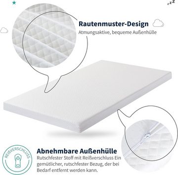 Komfortschaummatratze 7 Zonen Schaumstoff Matratze, H3, atmungsaktiv und druckentlastend, Essence Sleep, 10 cm hoch, (Matratze in 90 x 200, 100 x 200, 140 x 200), mit abnehmbarem und waschbarem Bezug, in Europa hergestellt