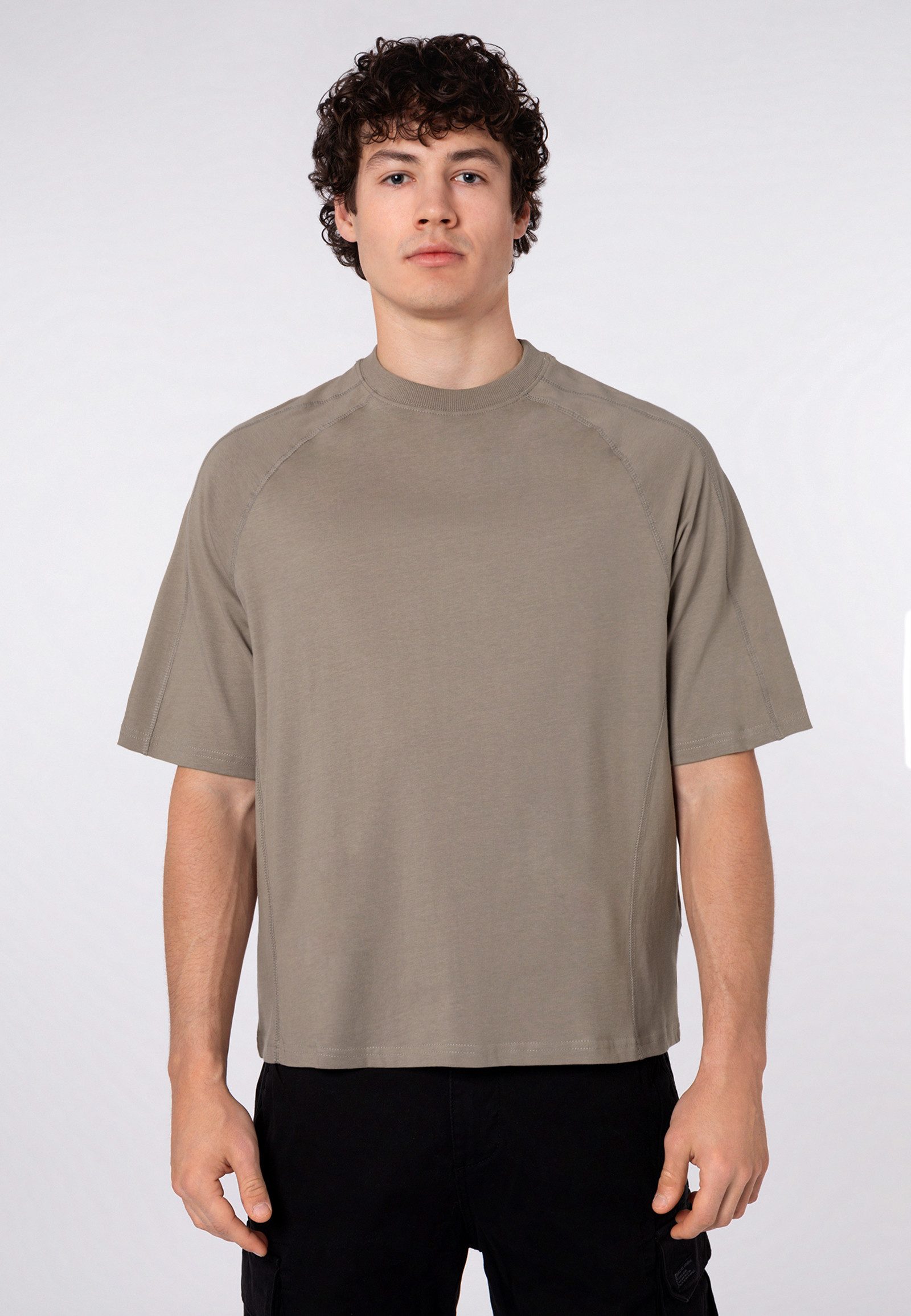 SUBLEVEL T-Shirt Herren Basic Shirt Oversize Kurzarmshirt im Relaxed Fit, Basic, Rundhalsausschnitt