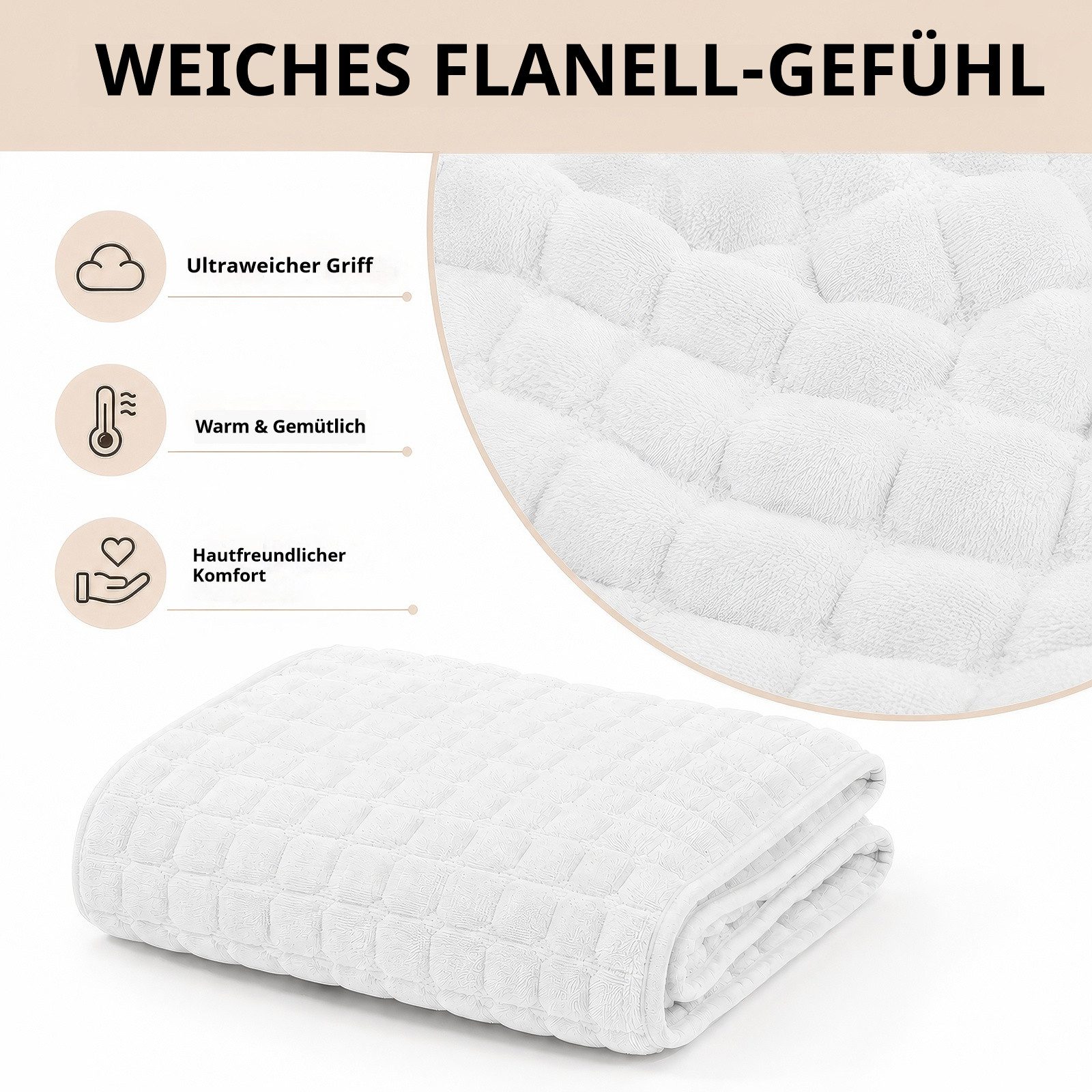 LEMLIT Sofabezug Sofaüberwurf Weiche Flanell rutschfest Sofa überzug Schutzdecke, Couch überzug Waschbar, Sofa Cover für Sektionssofa, L Form Wohnzimmer – Bild 4 von 5