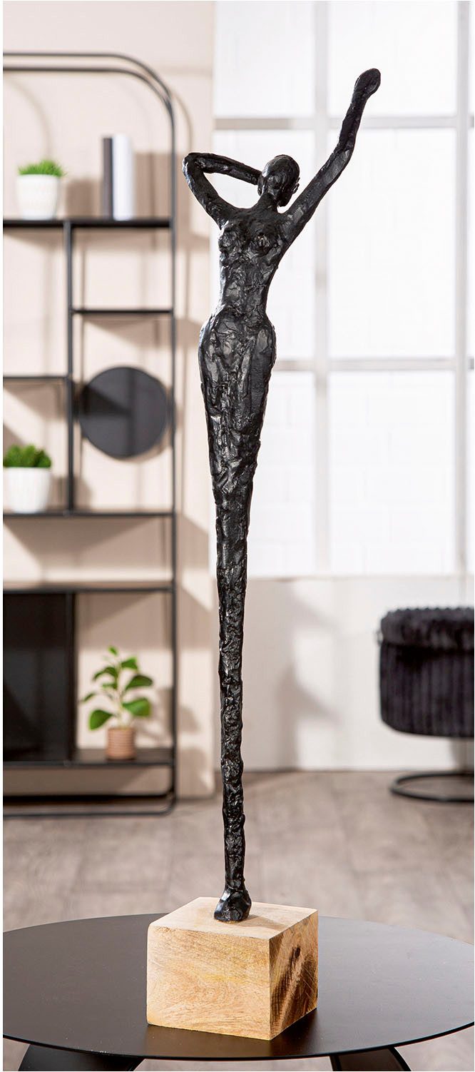 GILDE Dekofigur Skulptur Alive naturfarben; schwarz H. 77 cm (1 St)