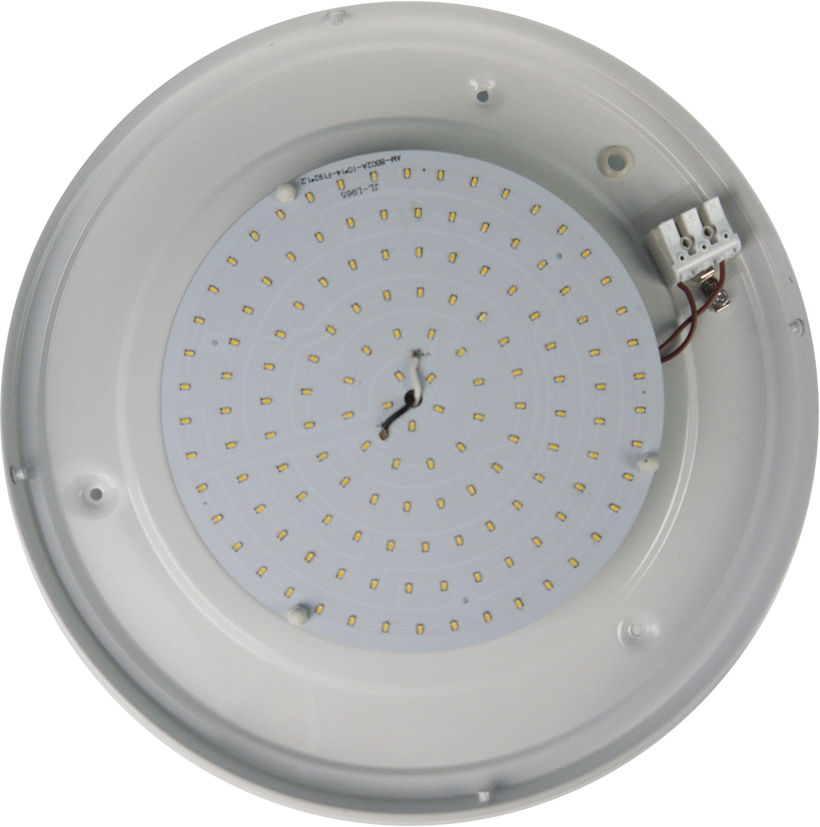 Deckenleuchte LED Sensor, niermann cm, LED, wechselbar, HF matt, Dekorring Warmweiß Altmessing, Opal 45