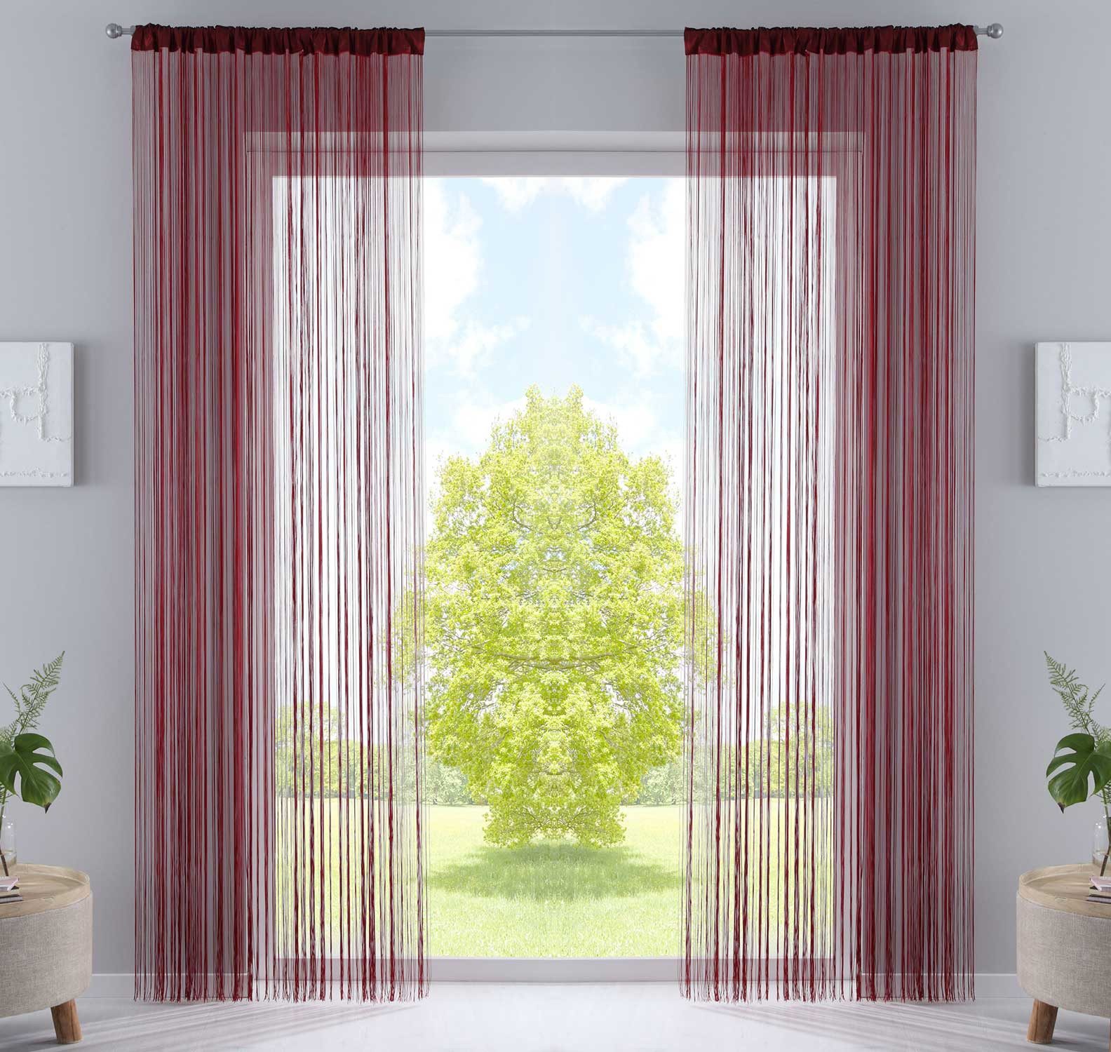 Gardinenbox Gardine (2 St), Kräuselband, transparent, Fadengardine Tunneldu günstig online kaufen