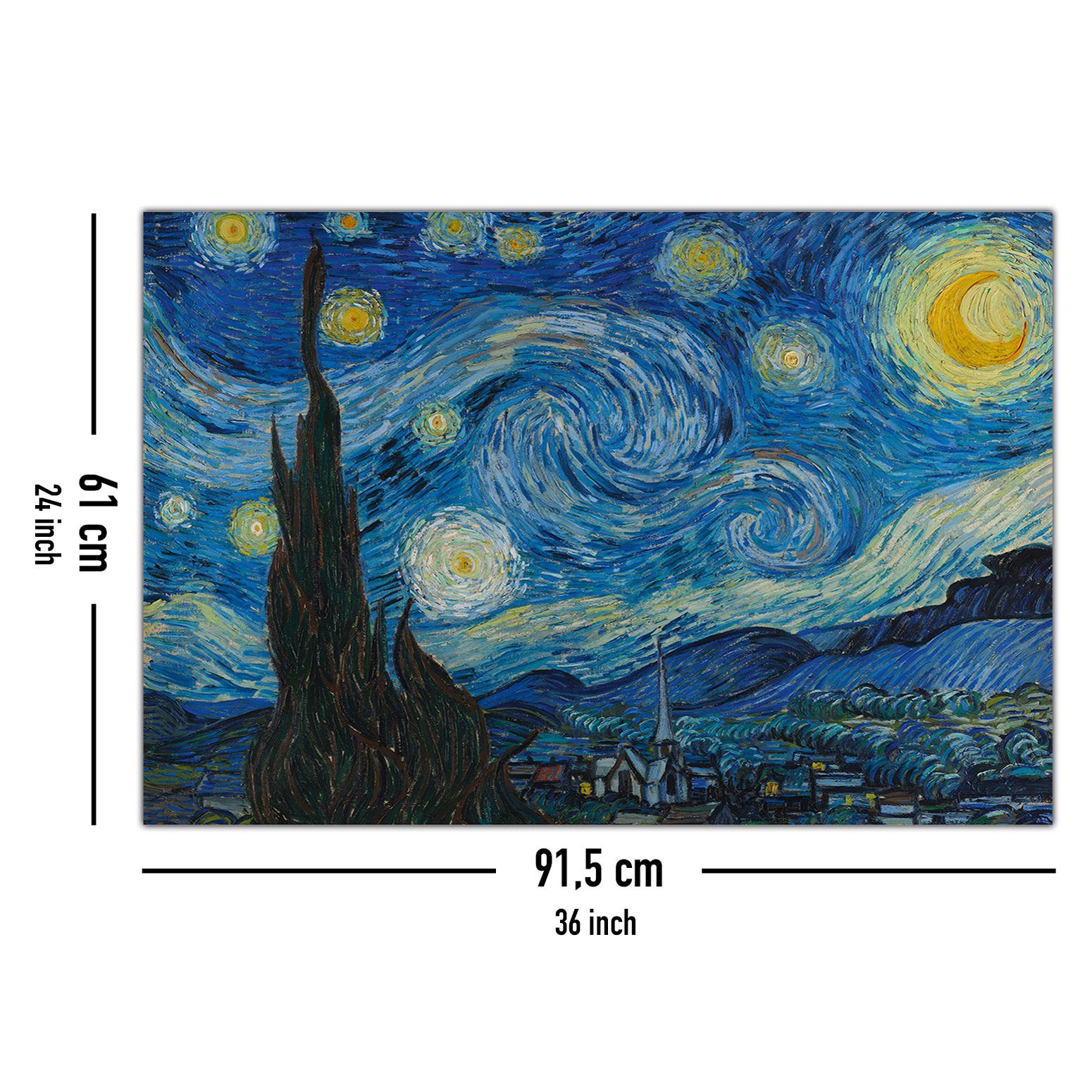 Close Up Poster Starry Night Poster Vincent Van Gogh 91,5 x 61 cm – Bild 5 von 5