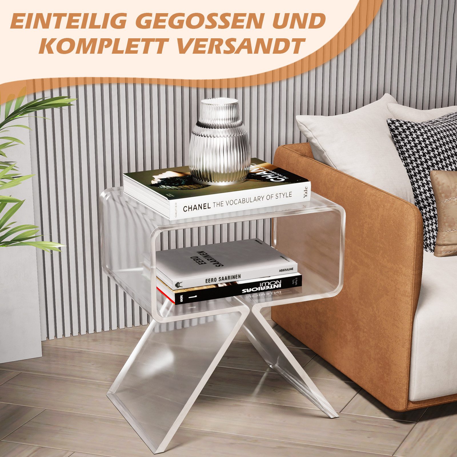 TWSOUL Beistelltisch Acryl Nachttisch, Modern Transparent günstig online kaufen