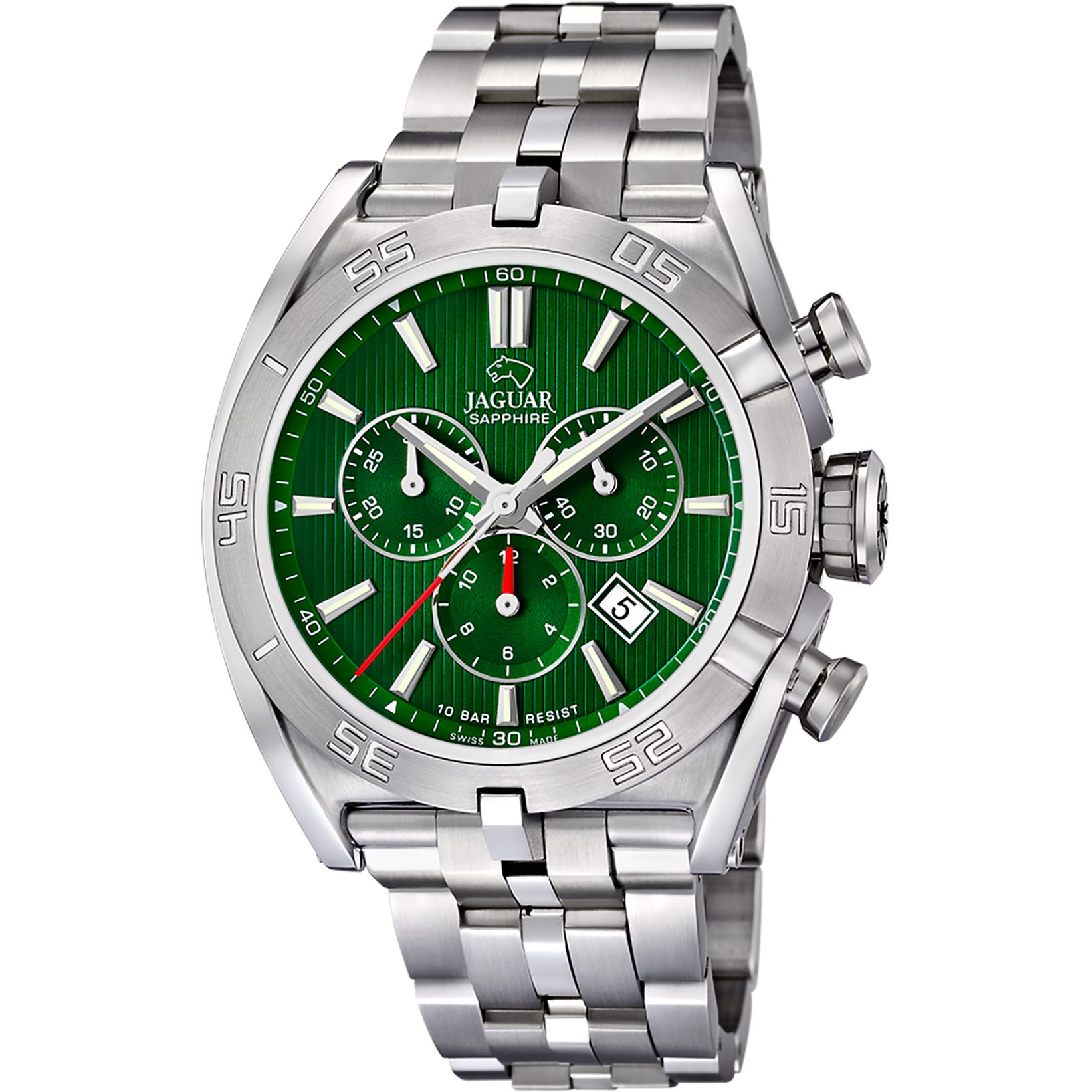Jaguar Chronograph Executive J852/C, Quarzuhr, Armbanduhr, Herrenuhr, Swiss Made, Edelstahlarmband, analog