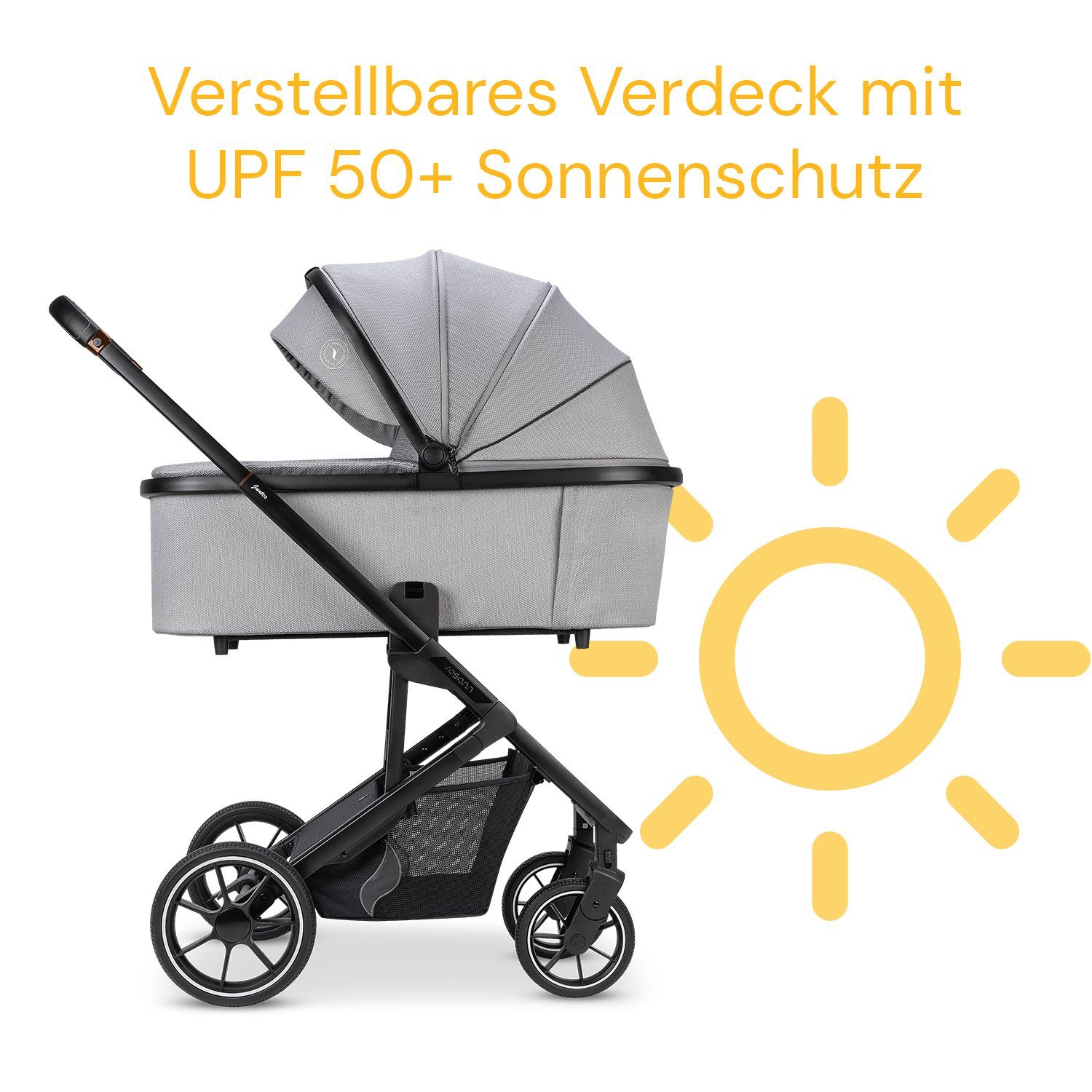 Osann Kombi-Kinderwagen Juntos, mit Babywanne, Sportsitz, gefederte Gummiräder,hochwertige Materialien