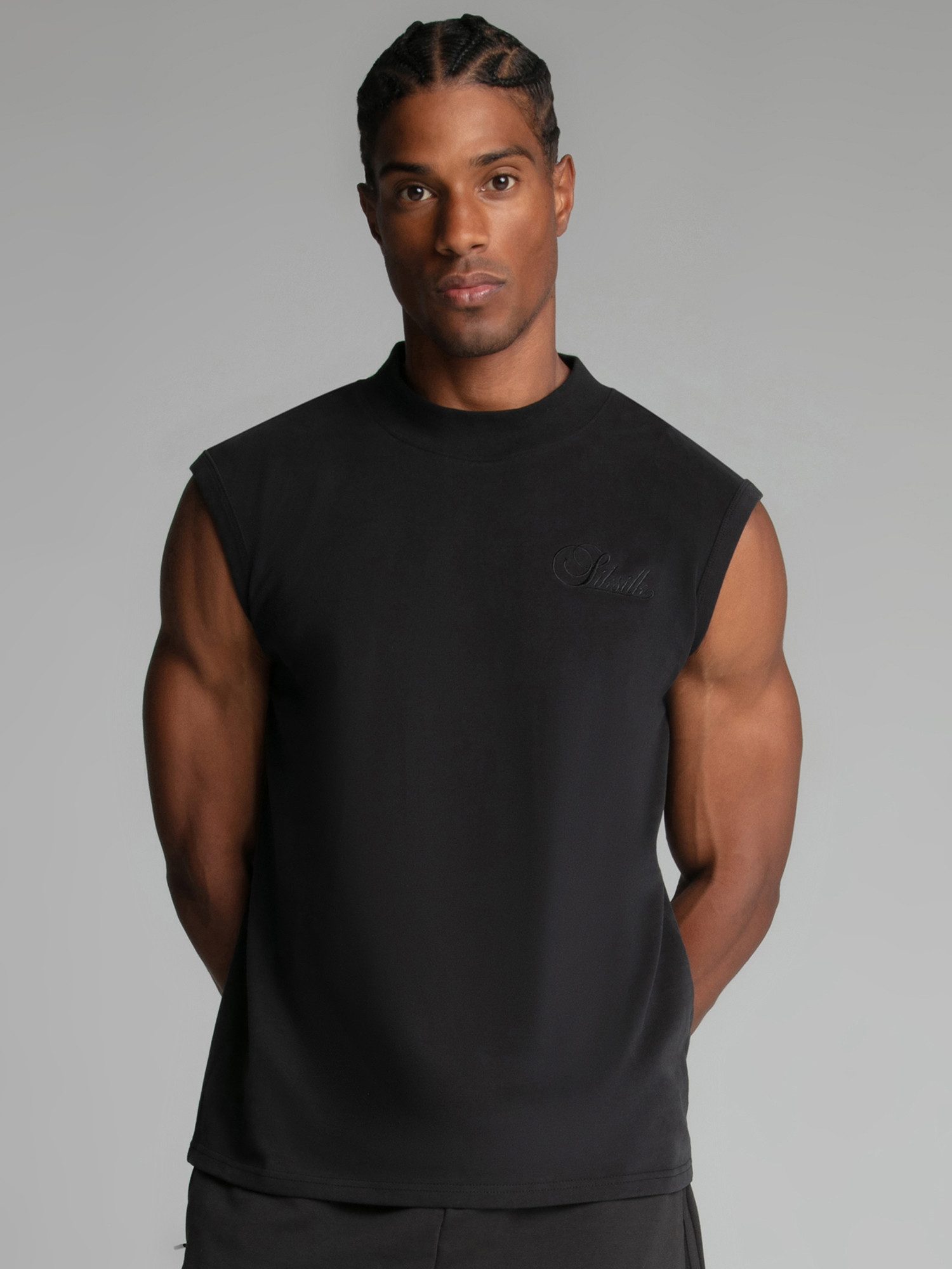 Siksilk Tanktop SikSilk Herren Schwarzes Ärmelloses günstig online kaufen