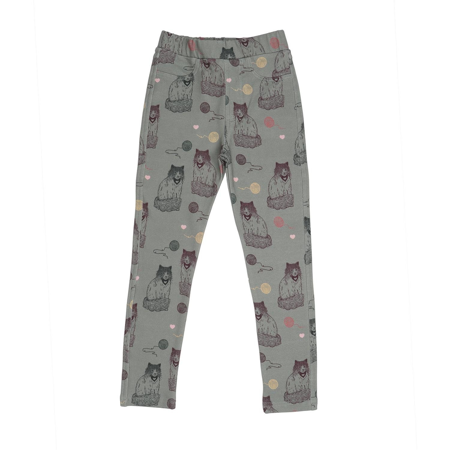 Sweatleggings Walkiddy mit Katzemotiv aus Bio Baumwolle