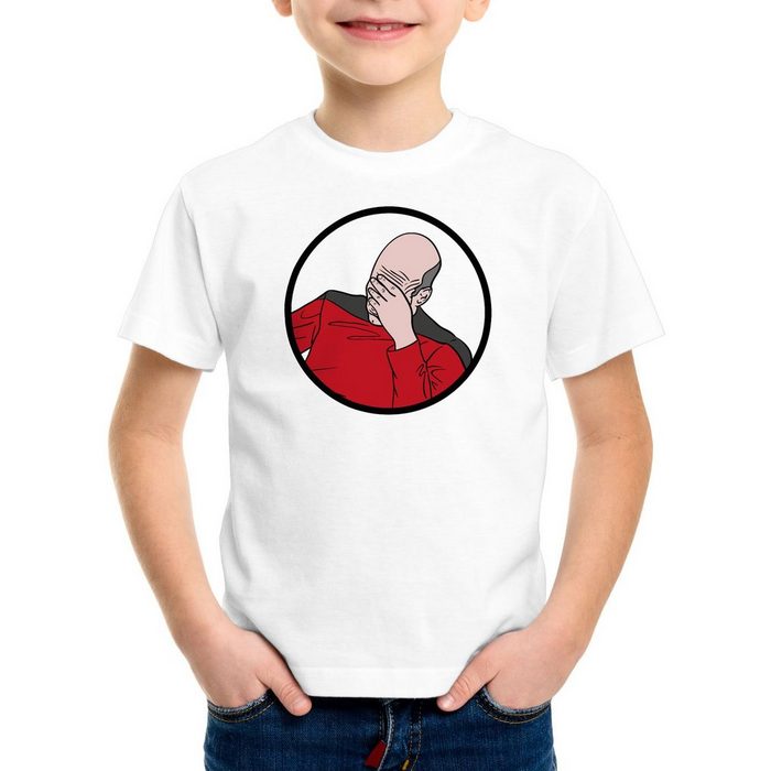 style3 Print-Shirt Kinder T-Shirt Picard Facepalm T-Shirt für meme scham internet
