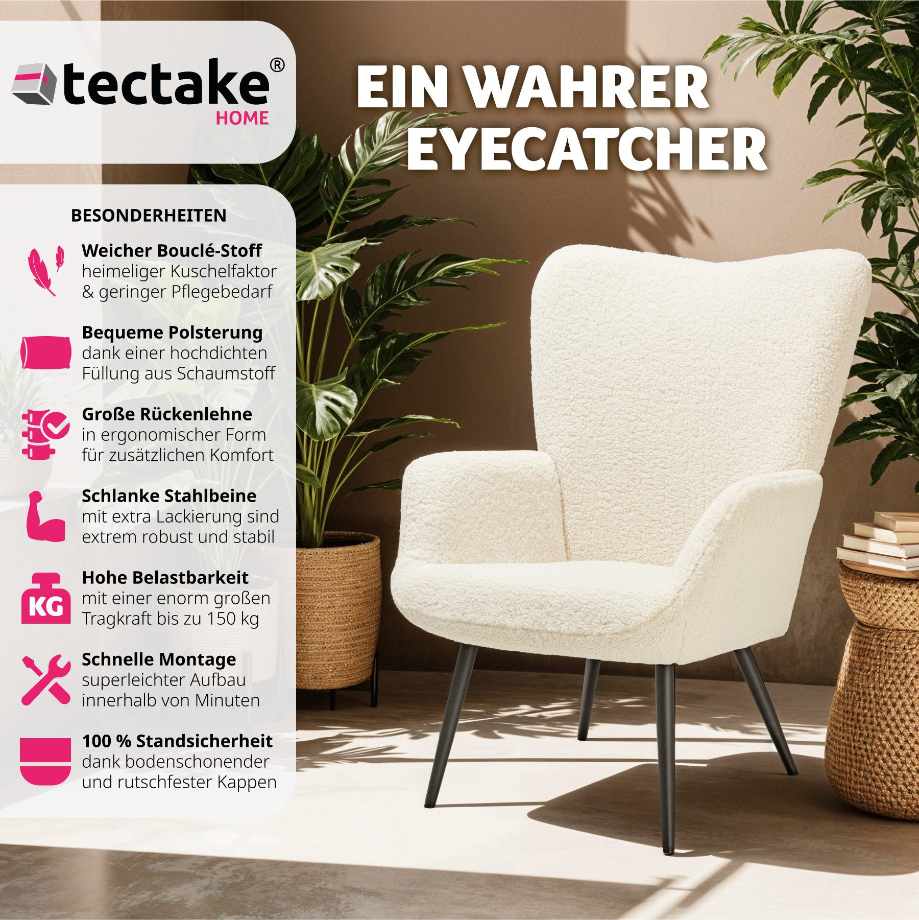 tectake Relaxsessel Sessel, gepolstert günstig online kaufen