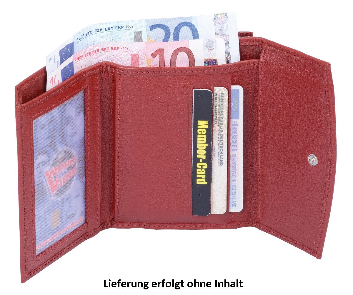 GlücksNugget Geldbörse dunkelrote Leder-Knipsbörse, eckig günstig online kaufen