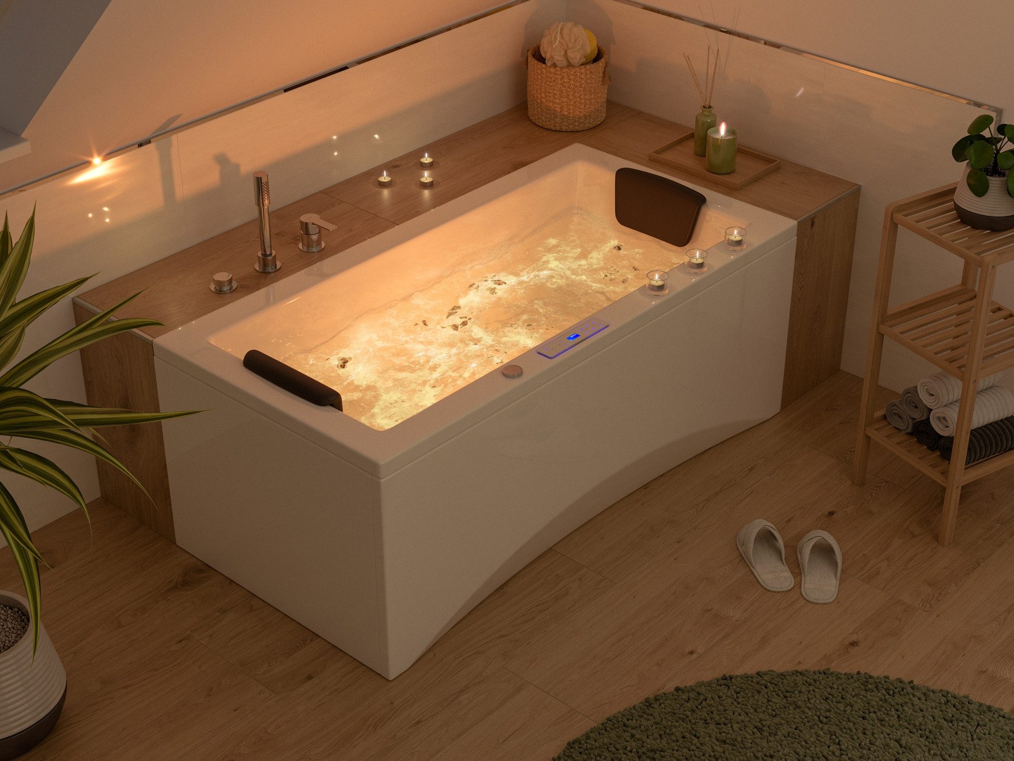 Magnolia Home Whirlpool Rechteck Whirlpool Unity 160x75 Made in Germany 22 Düsen Befüllung Übe