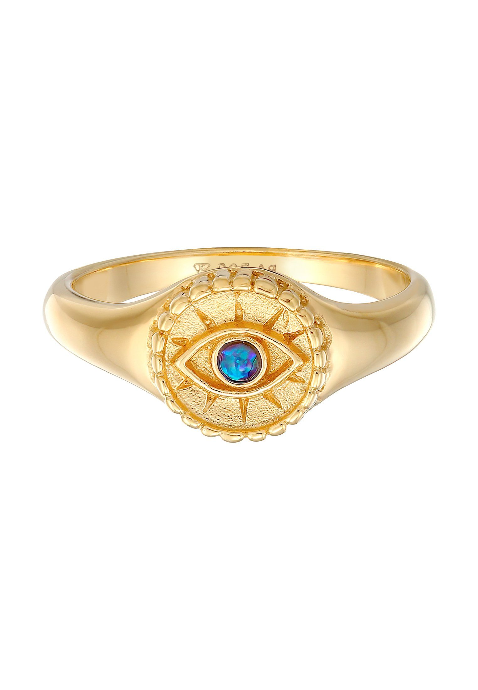 Elli Fingerring Siegelring Evil Eye Blue syn. Opal 925 Silber günstig online kaufen
