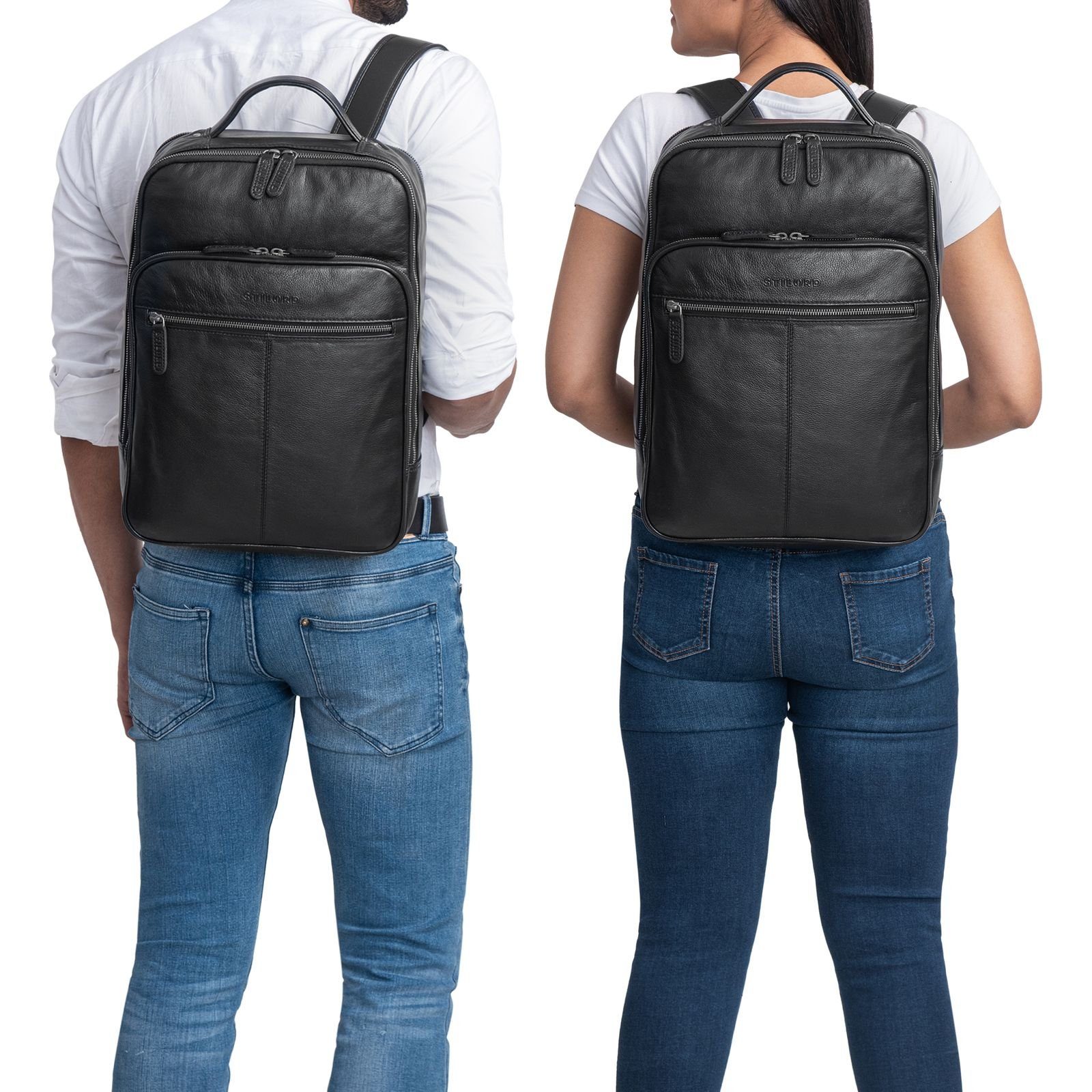 STILORD Notebook-Rucksack "Pietro" Business Lederrucksack Groß