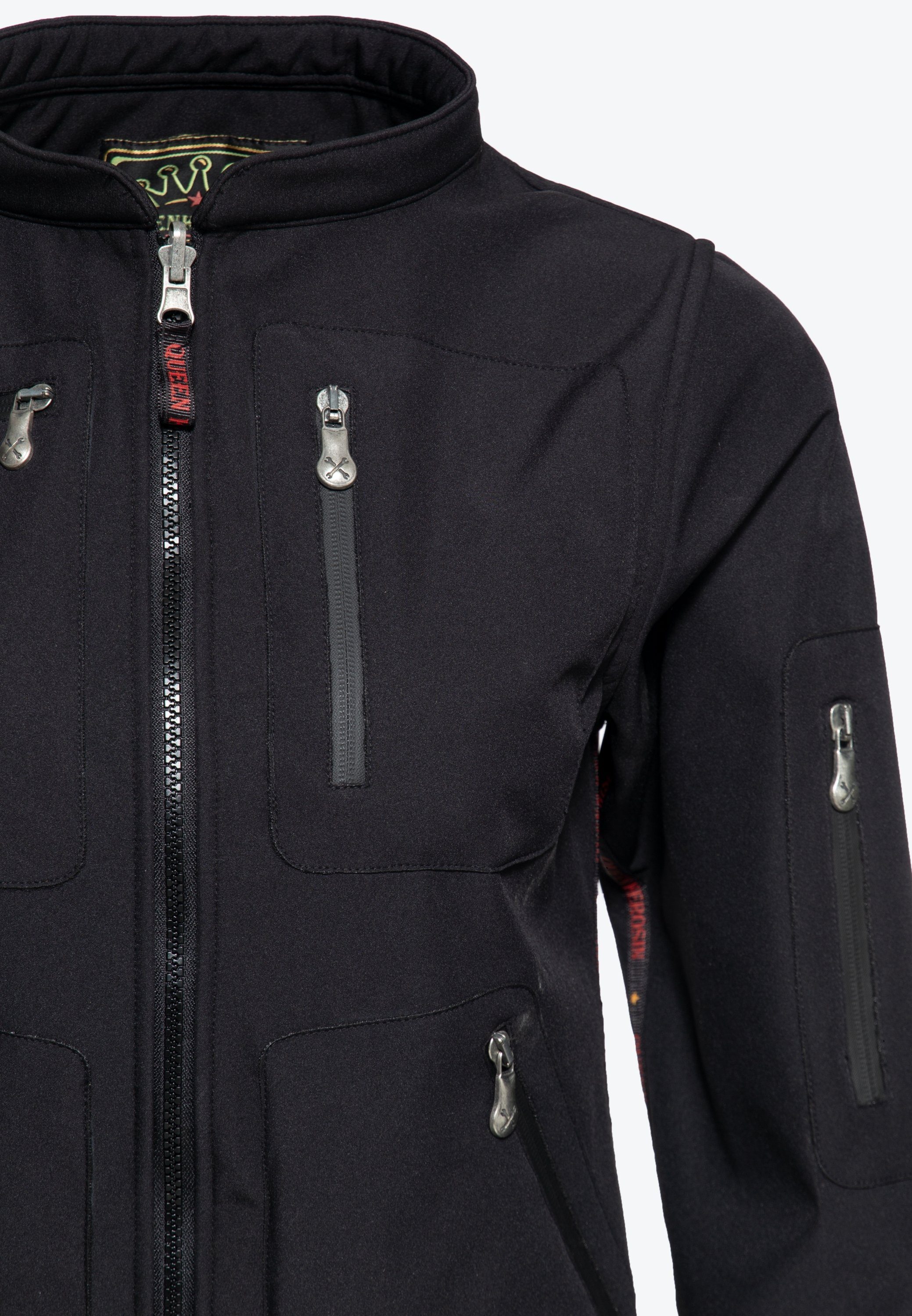 QueenKerosin Sweatjacke Q.K. herausnehmbarem Gear Softshell-Innenfutter mit Adventure