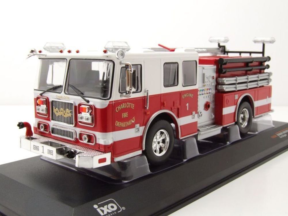 ixo Models Modellauto Seagrave Marauder II Feuerwehr Charlotte Fire Department rot weiß, Maßstab 1:43