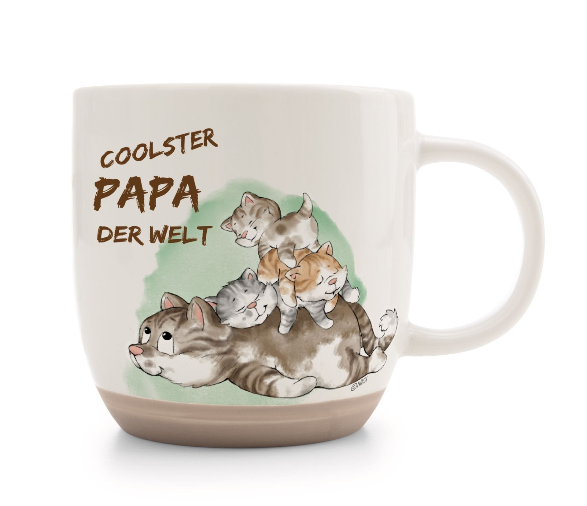 Nici Tasse Nici Katze "Coolster Papa der Welt" weiß/lgrün 400 ml