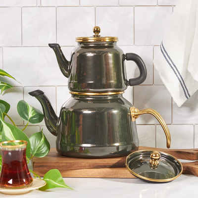 Karaca Teekanne »Karaca Troy Schwarz Teekannen Set, Tee, Tea, Tea Maker Türkische Teekanne, Tea Pot«