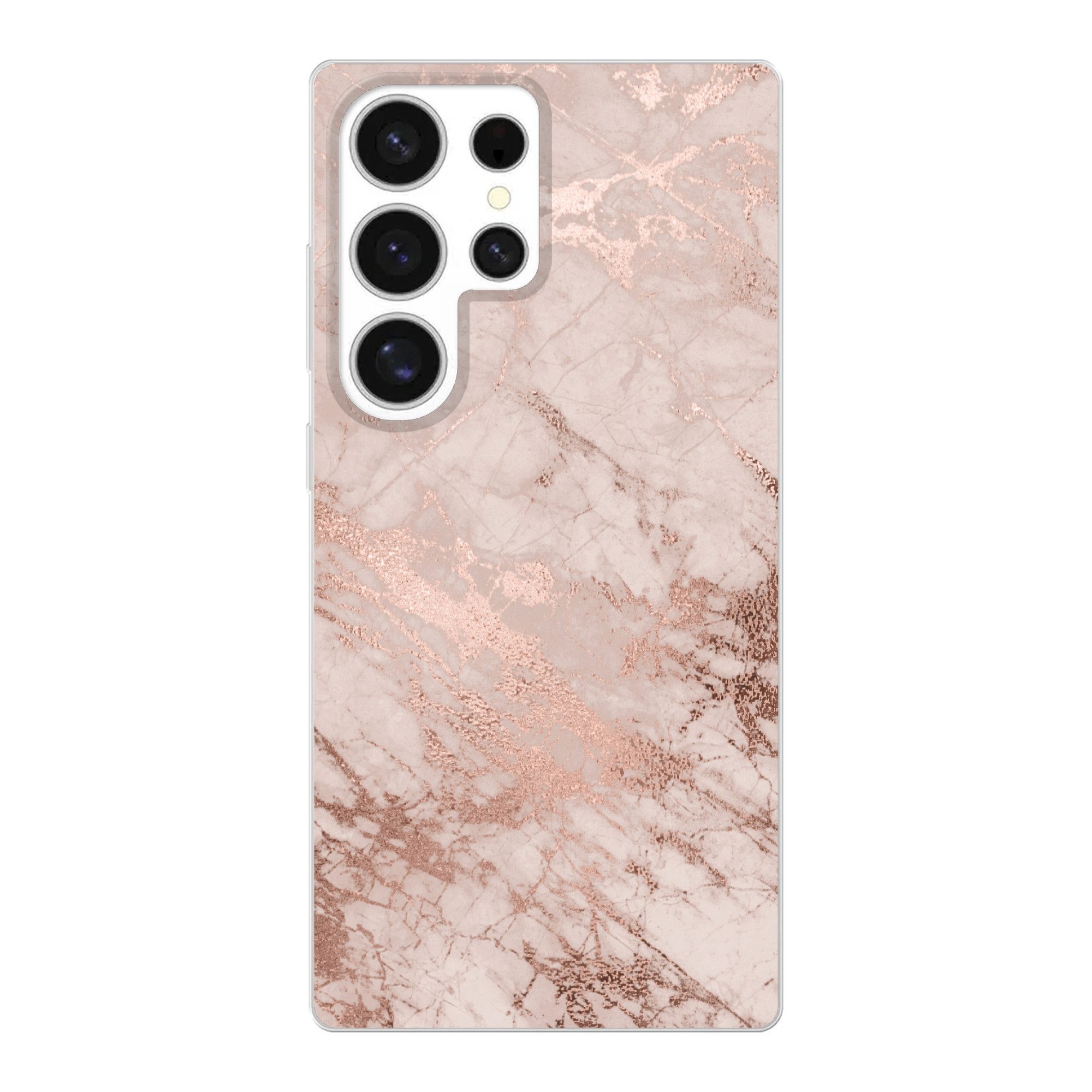 MuchoWow Handyhülle für Samsung Galaxy S25 Ultra Marmor - Rosa - Luxus - Marmoroptik - Gli, Phone Case, Silikon, Schutzhülle Dünn