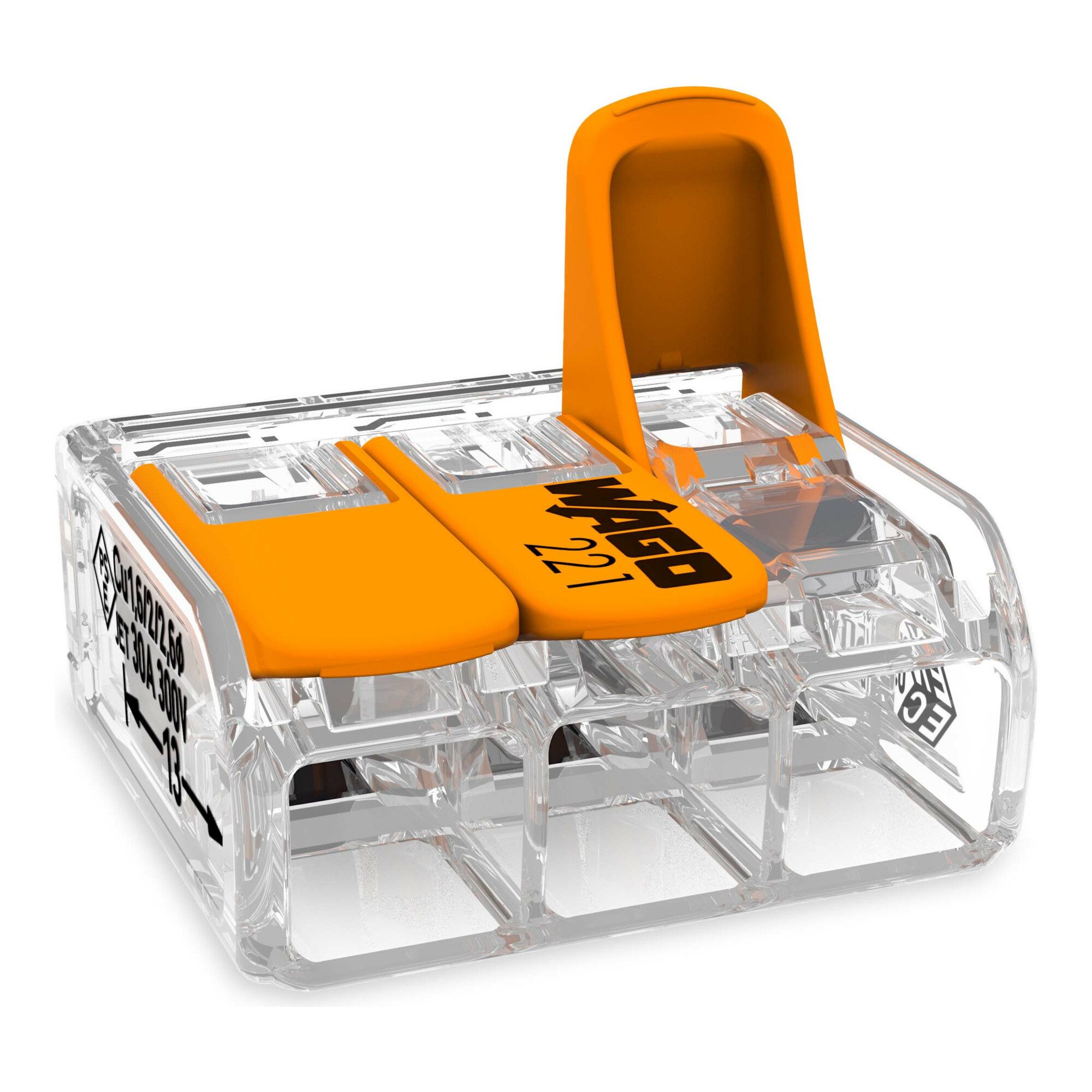WAGO Verbinder WAGO GmbH& Co. KG Compact-Verbindungsklemme 3-Leiter bis 6qmm 221-613
