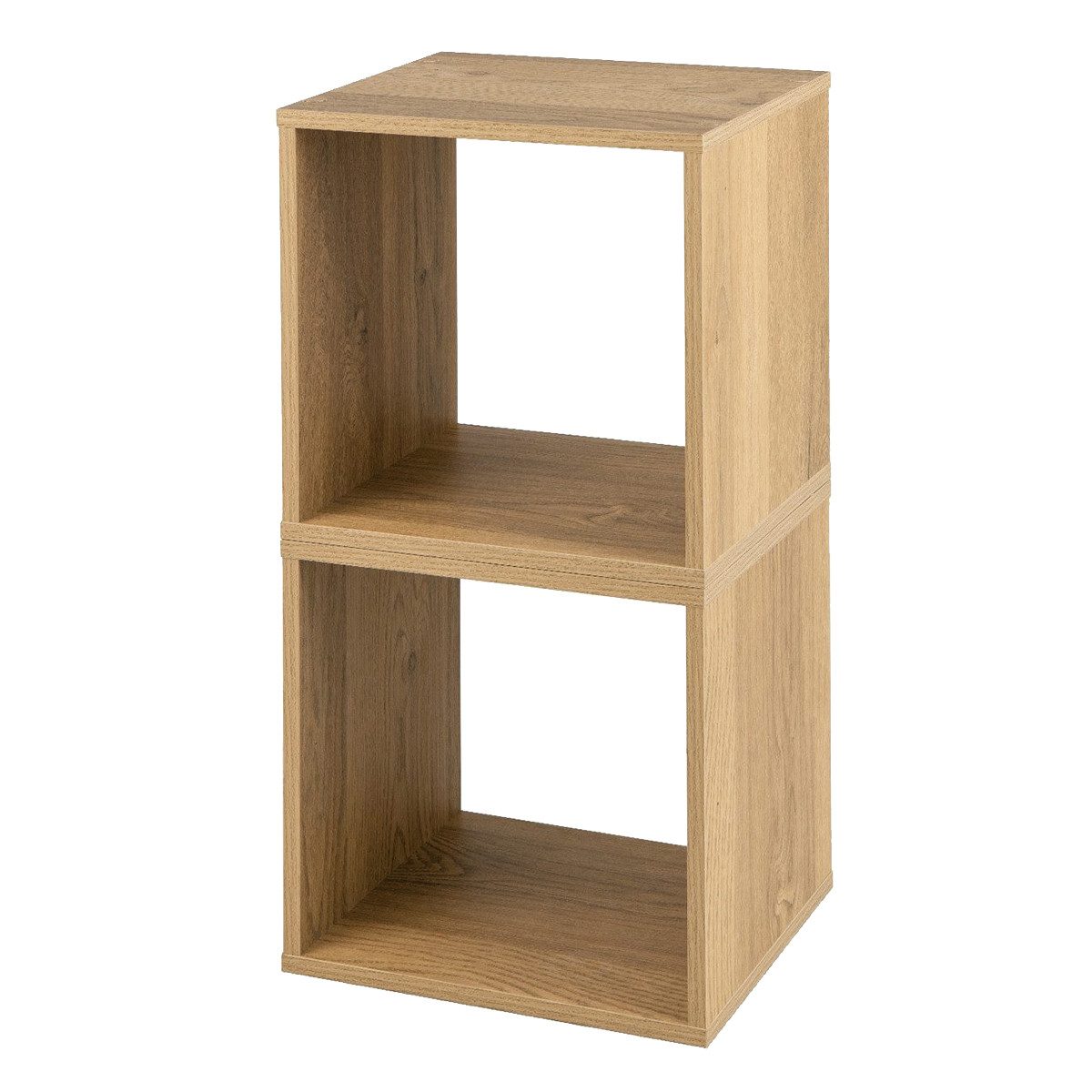 COSTWAY Bücherregal 2er Set Würfelregalen, 2-tlg., stapelbar, mit 2 Fächern