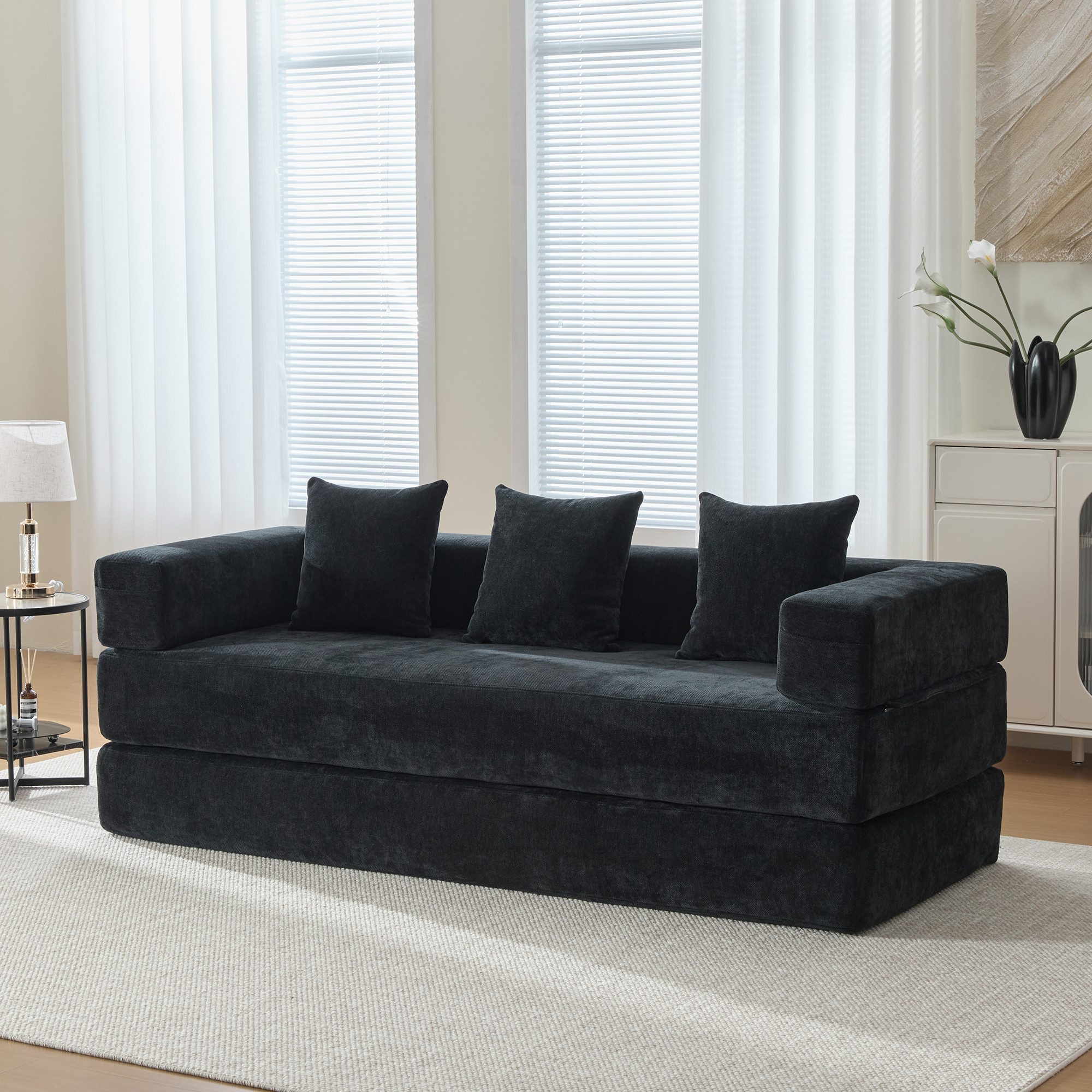 KLAM HOME Sofa Modulares Chenille-Sofa: Superweich günstig online kaufen