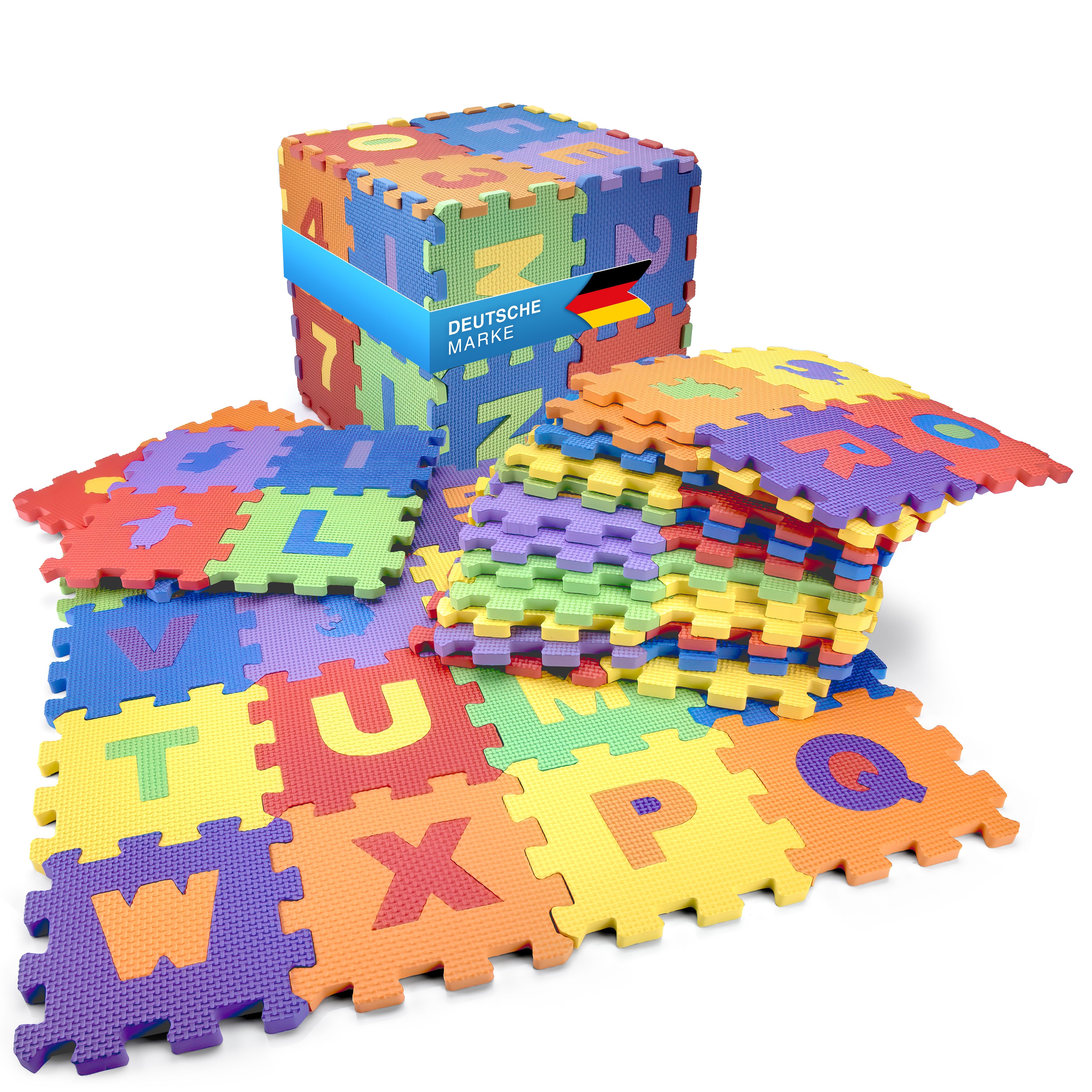 all Kids United Bodenmatte XXL Kinder-Spielteppich (72-St), Buchstaben  Spielmatte
