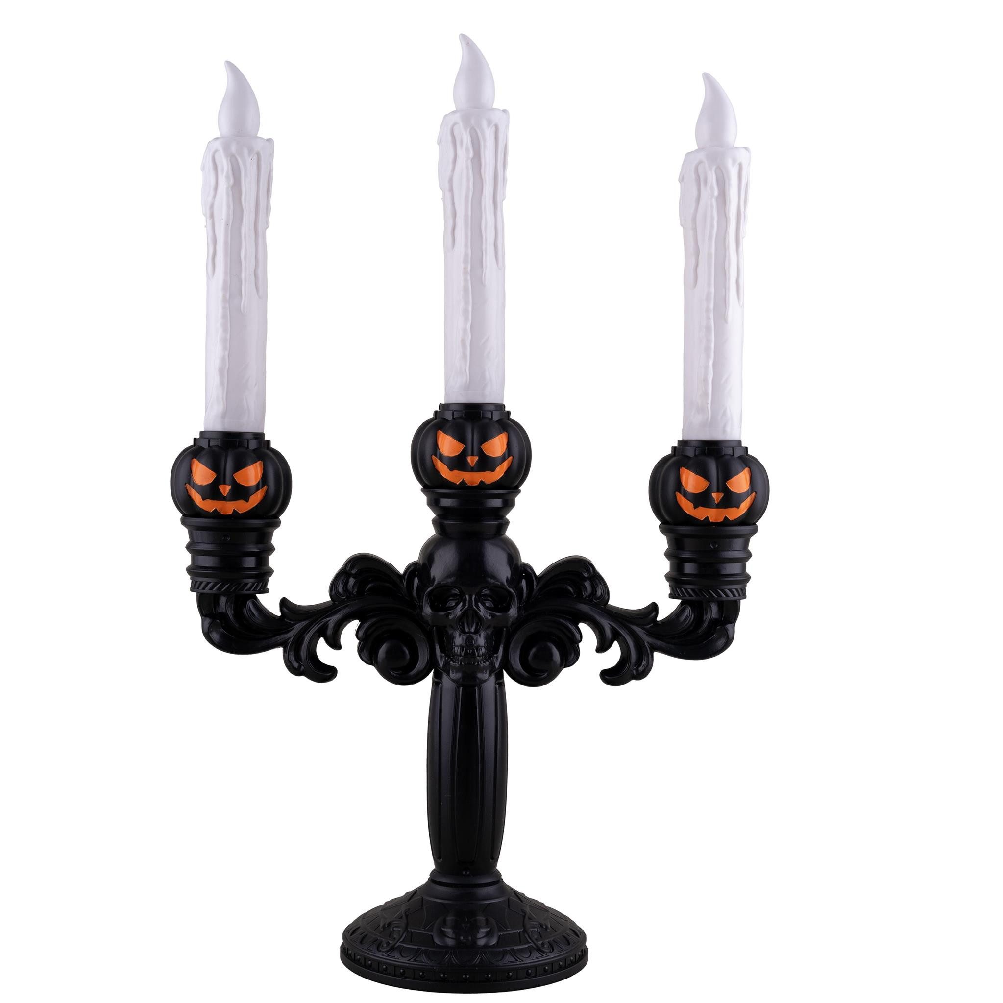 Funny Fashion Dekoobjekt Skelett-Kerzenleuchter mit 3 LED Kerzen - 40 cm günstig online kaufen