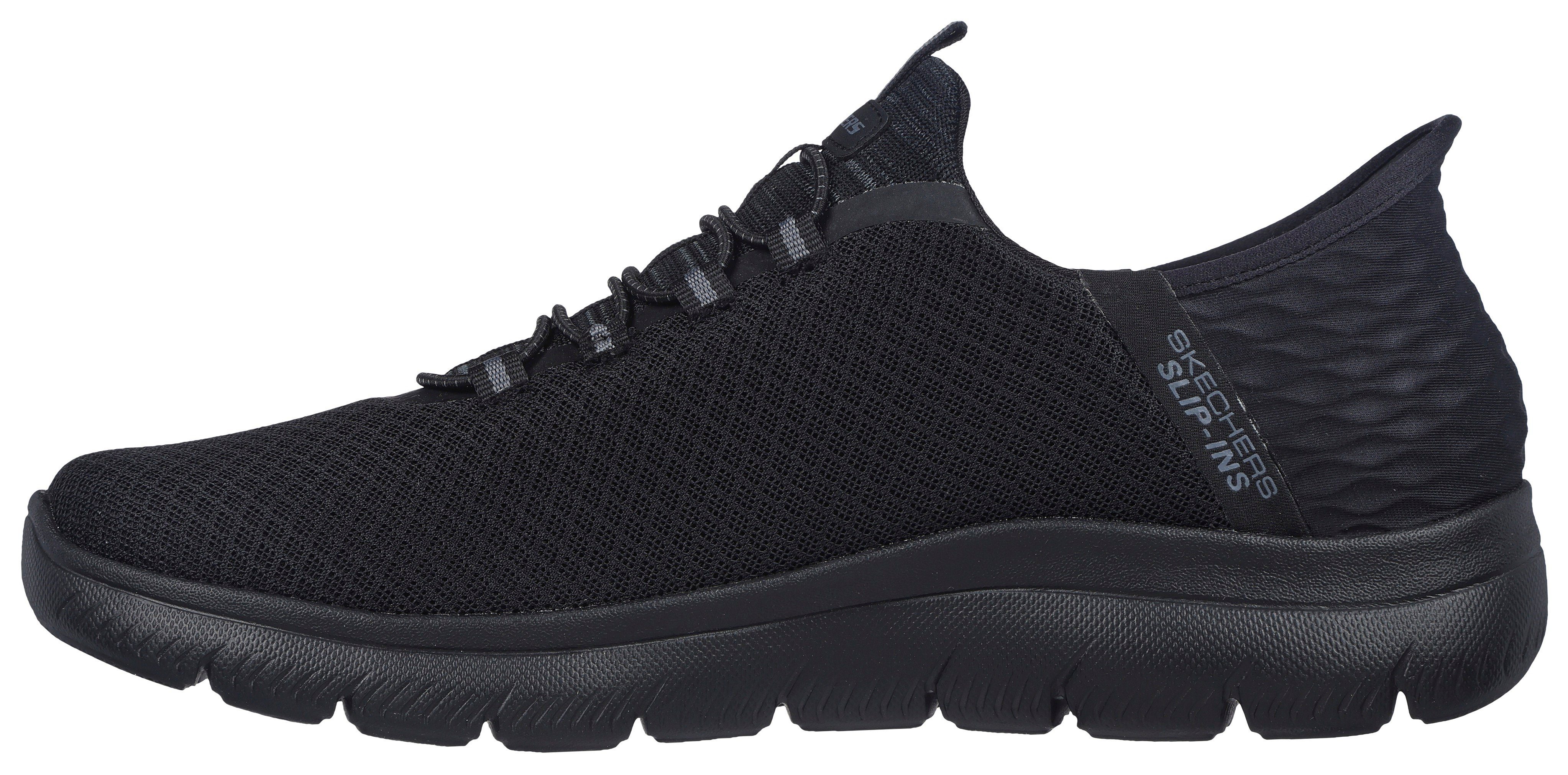 Skechers Verarbeitung in black/black RANGE Sneaker Slip-On veganer SUMMITS-HIGH