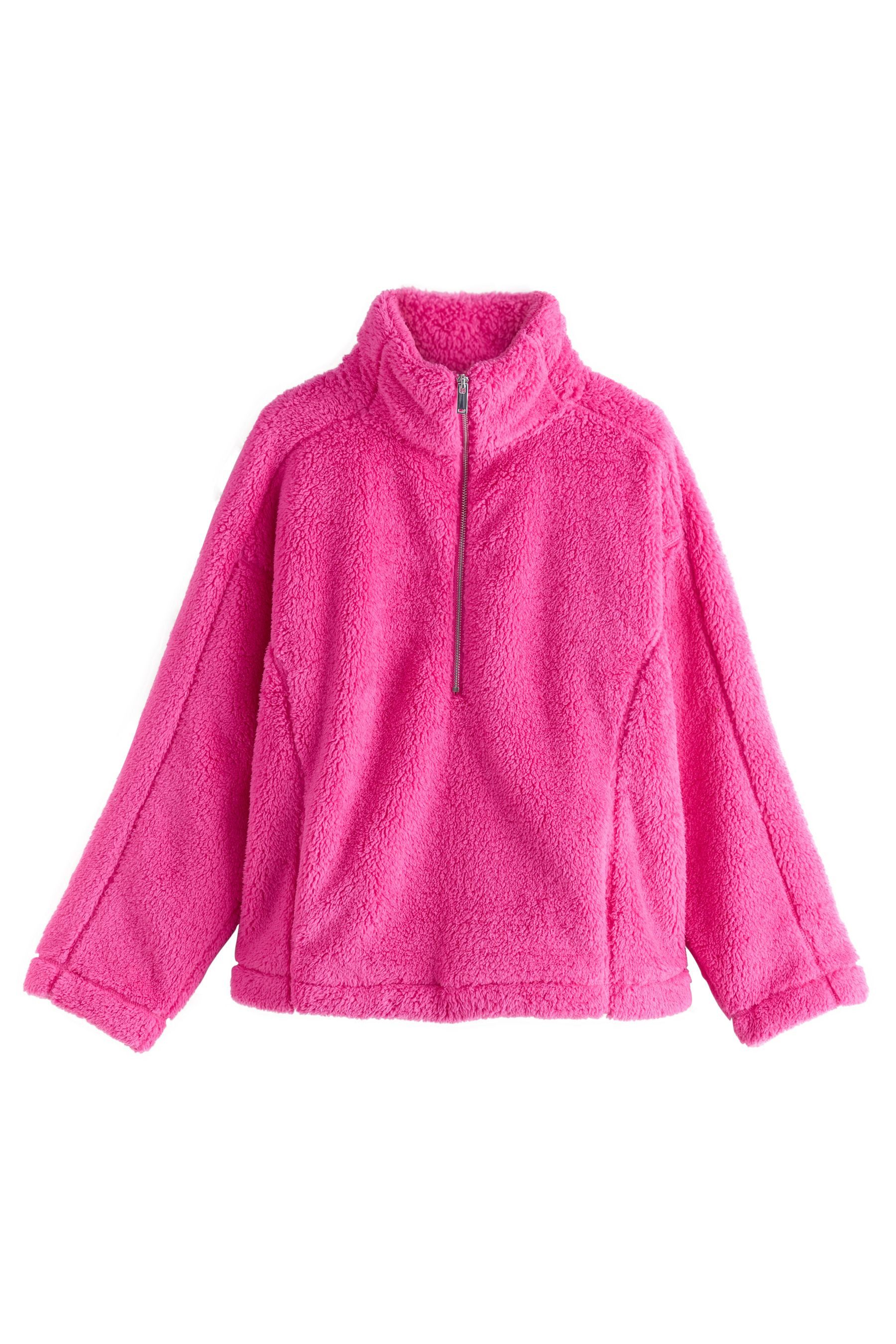 Next Fleecejacke Borg-Fleece mit halben Reißverschluss (1-St)