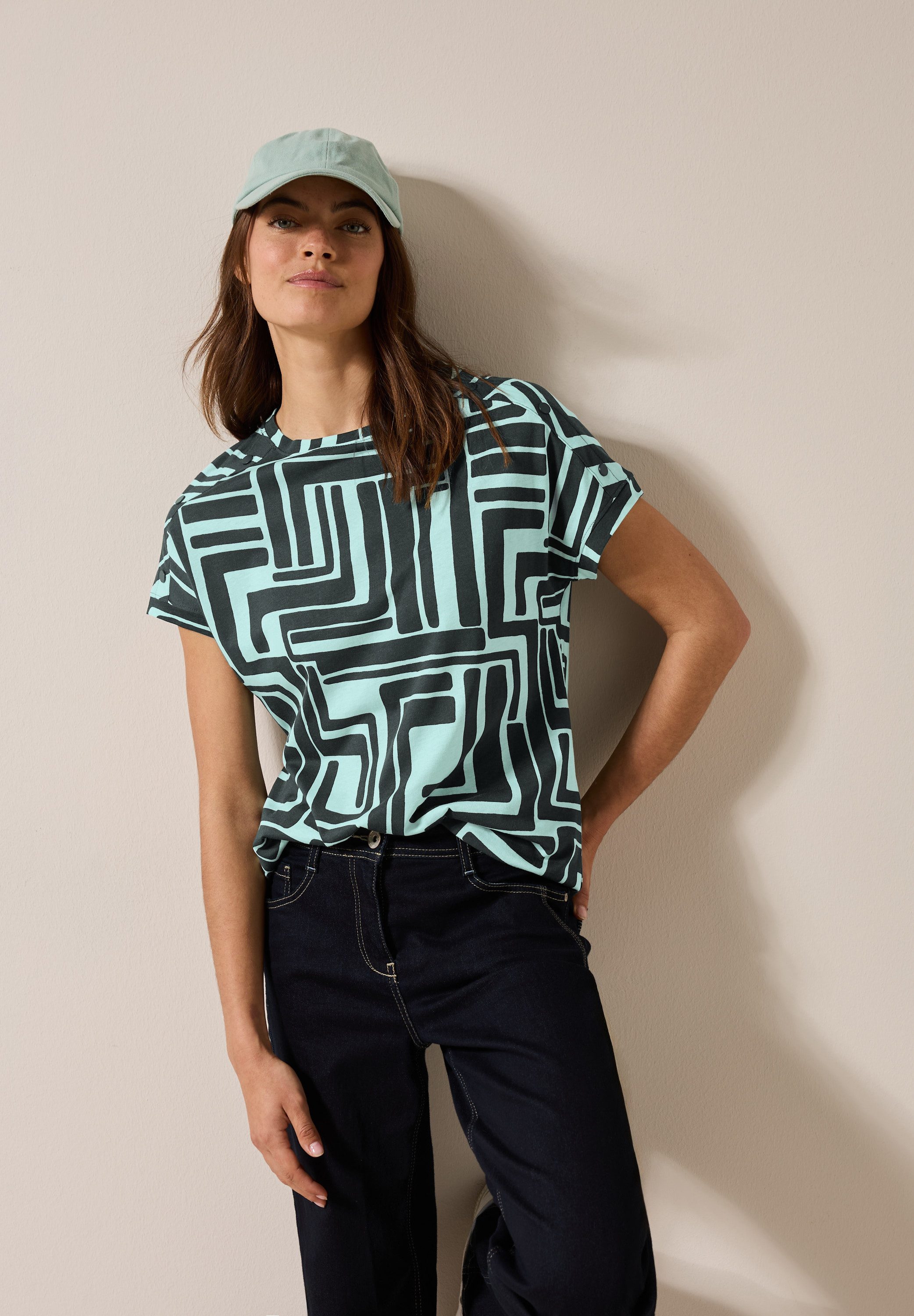 CECIL T-Shirt mit All-Over Print günstig online kaufen