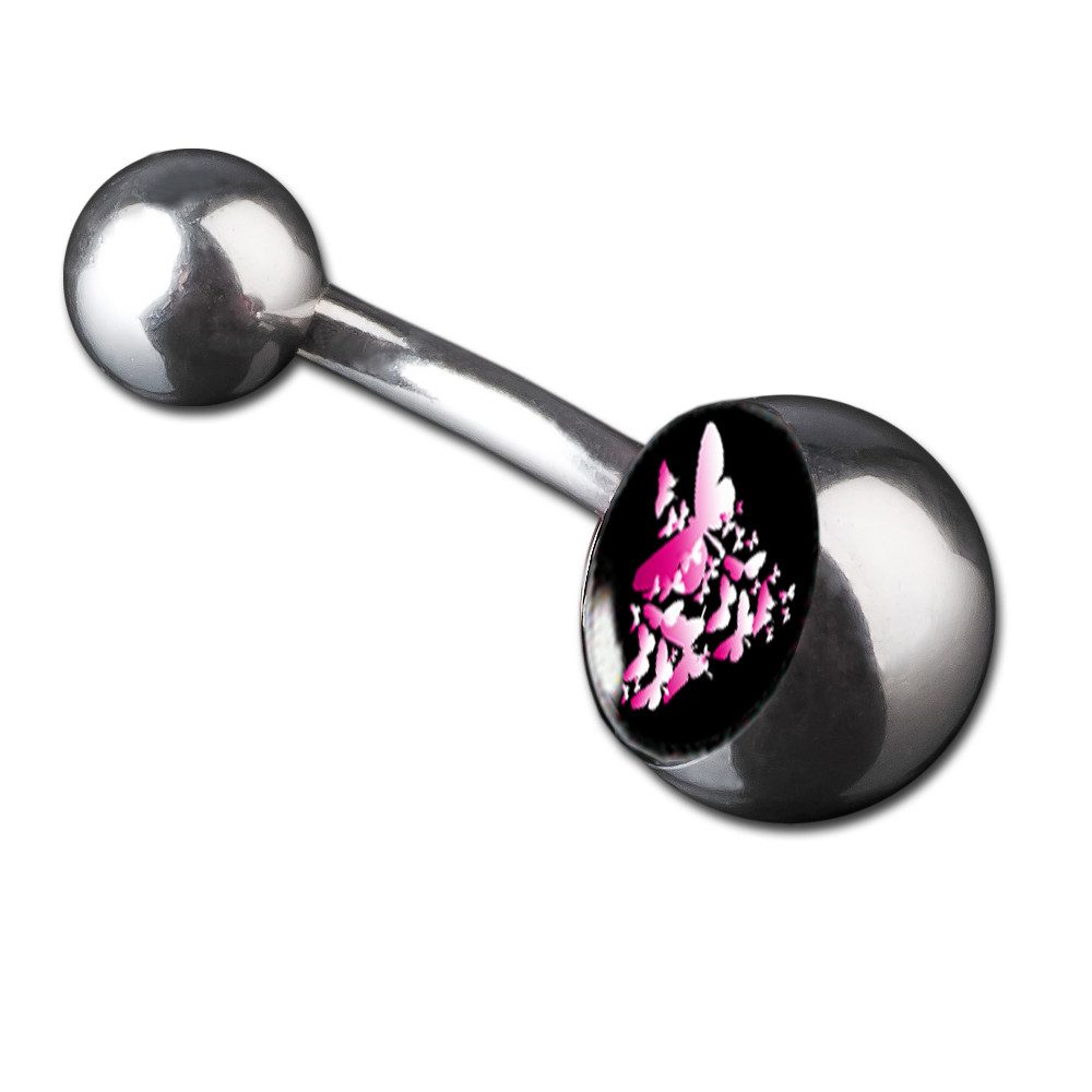 viva-adorno Bauchnabelpiercing Piercing Banane Leoparden Muster Bananabell 316L Chirurgenstahl, Katze Totenkopf Stern Karo Blüte Kirsche Yin Yang Schmetterling Vogel