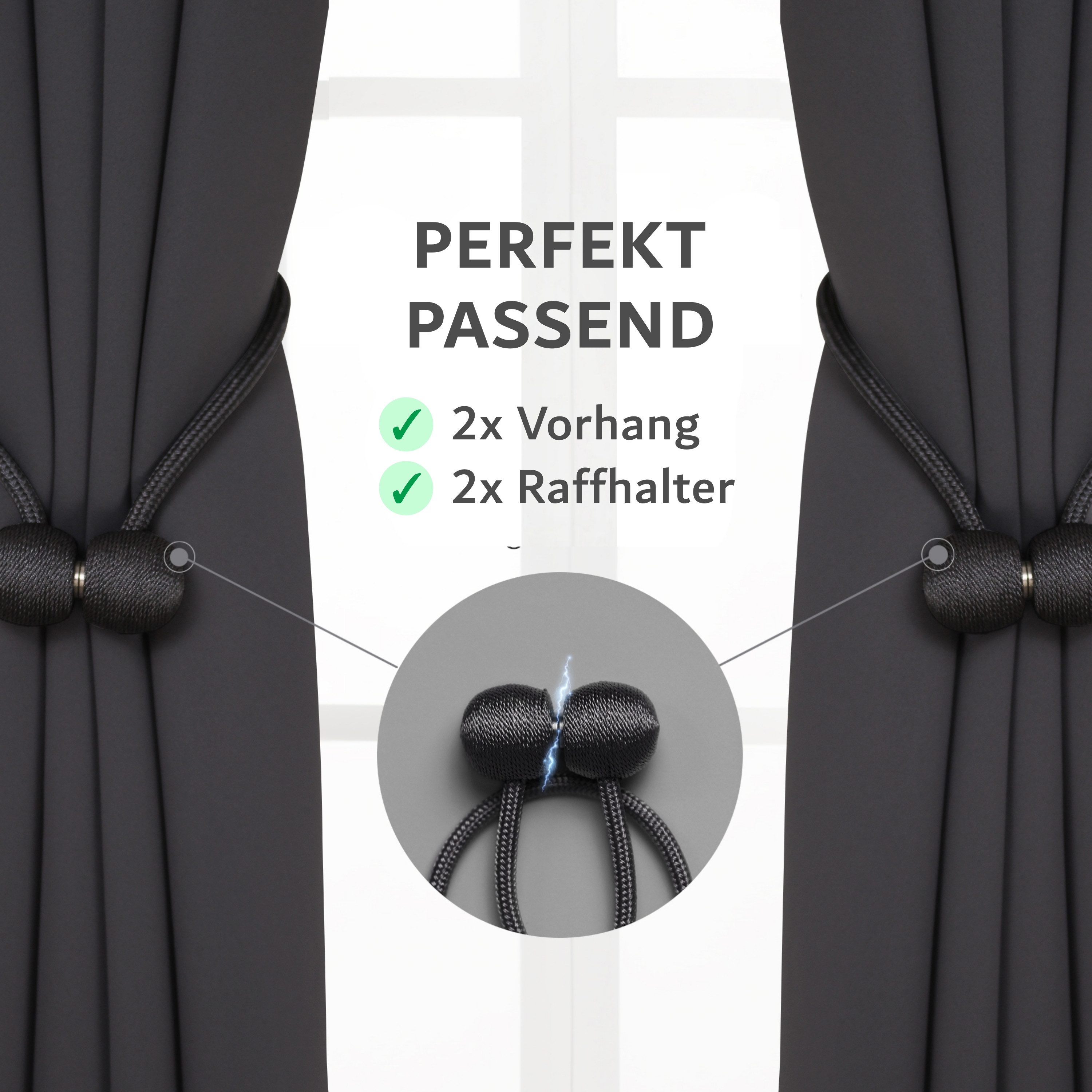 Cozyor Verdunkelungsvorhang 2er-Set inkl. 2 Magnethalter, thermoisolierend, günstig online kaufen