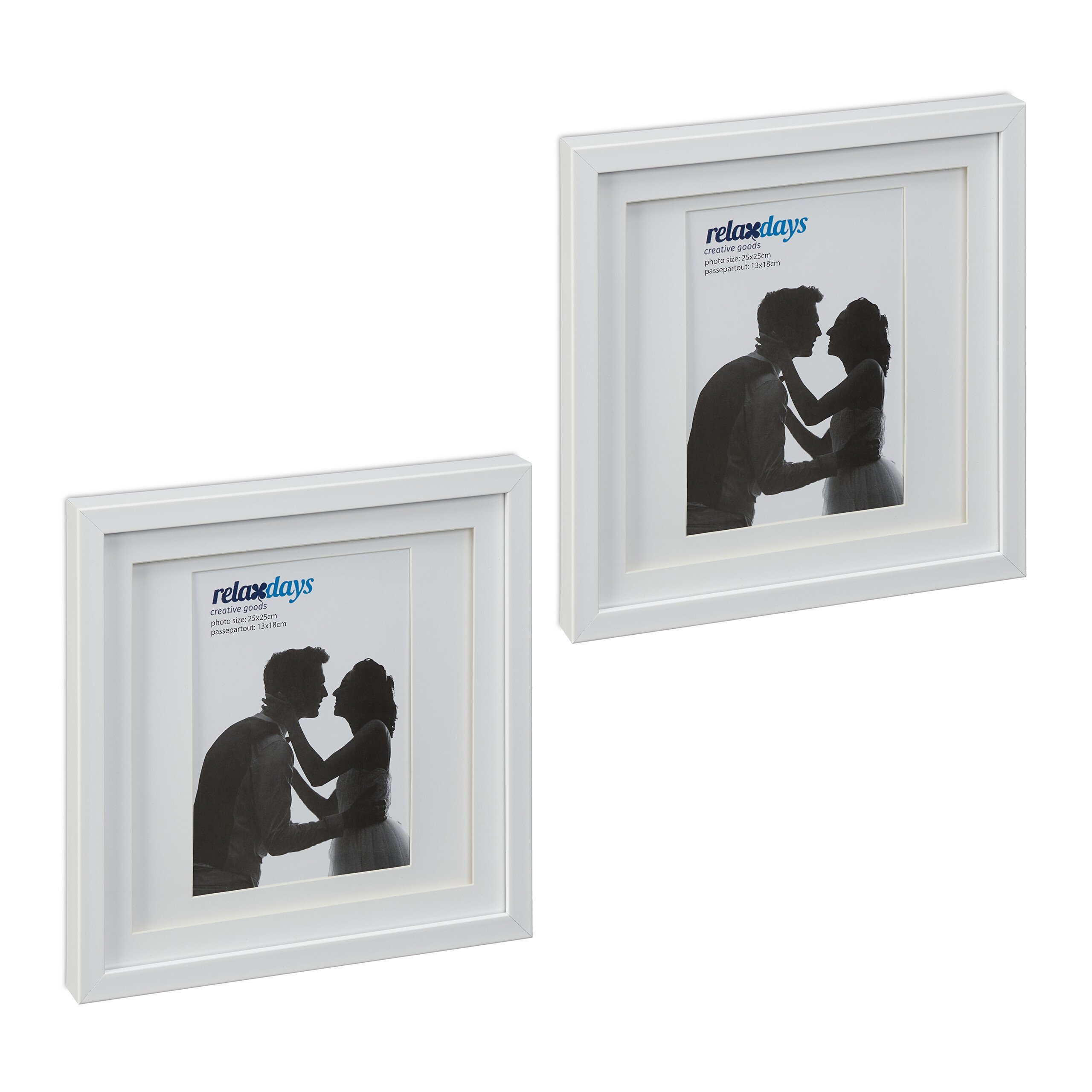 relaxdays Bilderrahmen-Set Bilderrahmen 25x25 cm 2er günstig online kaufen