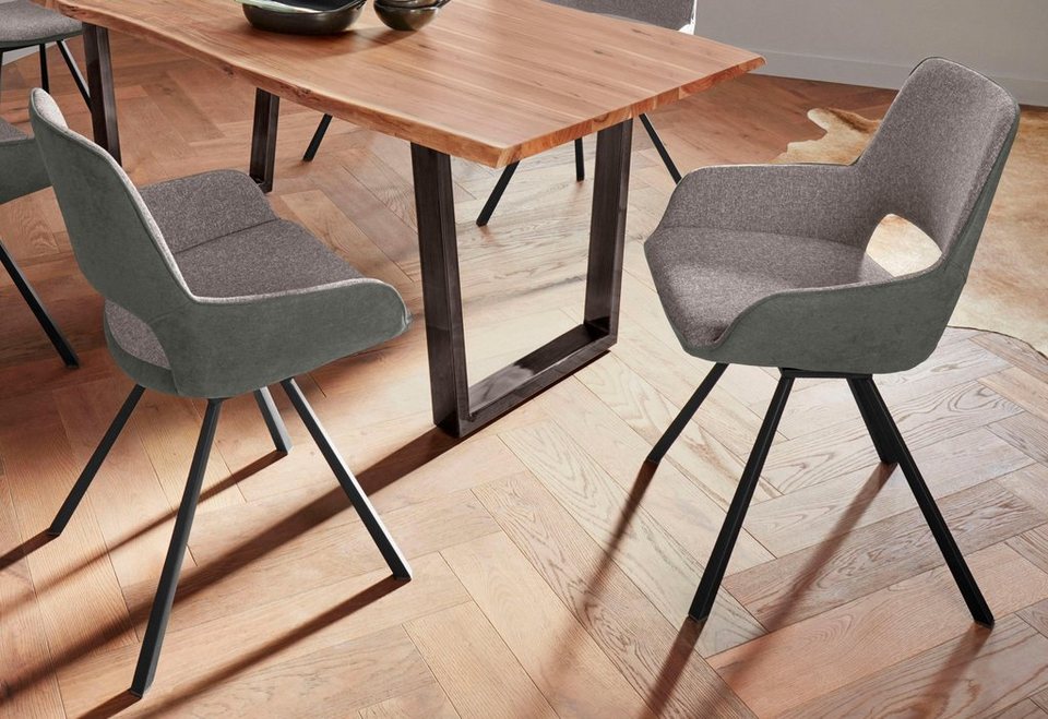 MCA furniture Armlehnstuhl 2er Set 4-Fuß Stuhl Parana drehbar