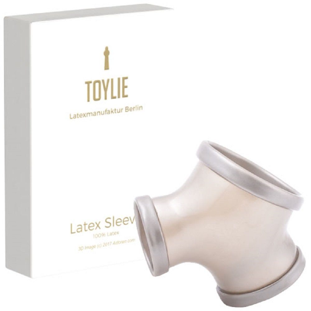 Toylie Penishülle Toylie Latex-Penishülle «GIL», Silber, ohne Schaft, mit Penisring und Hodenring