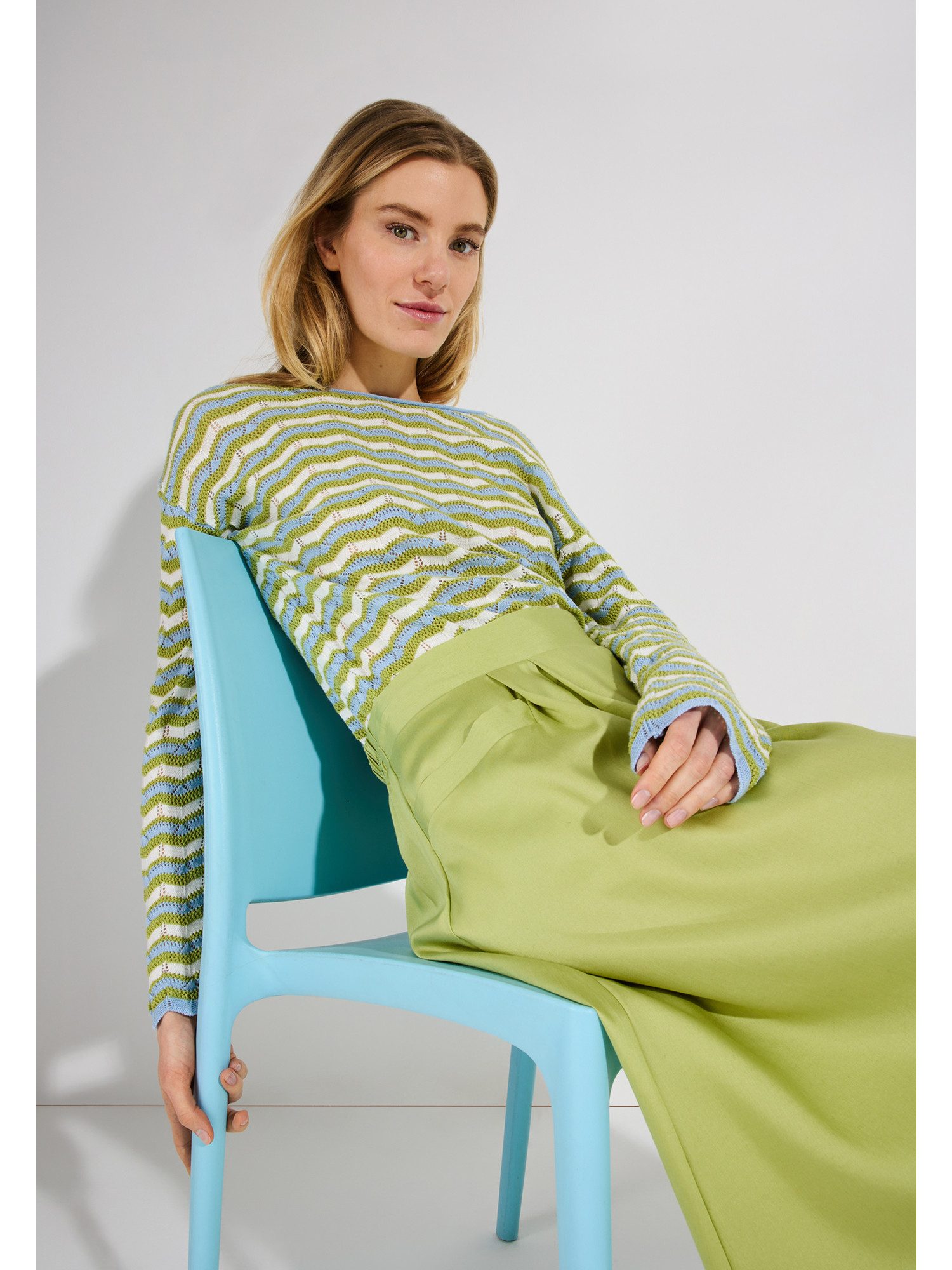 MORE&MORE A-Linien-Rock ungefütterter, fließender Maxi-Schlupfrock